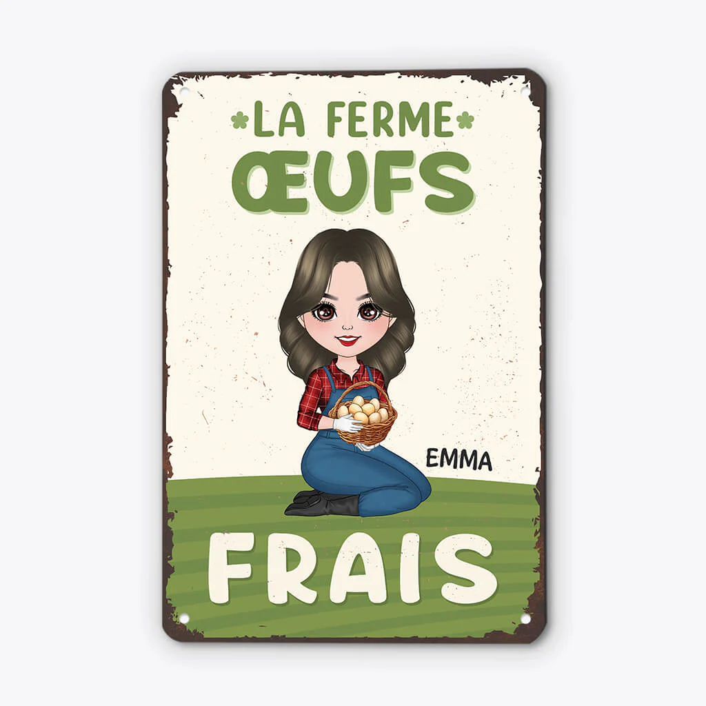 Plaque personnalisable pour la cuisine – Œufs frais de la ferme - Image 2