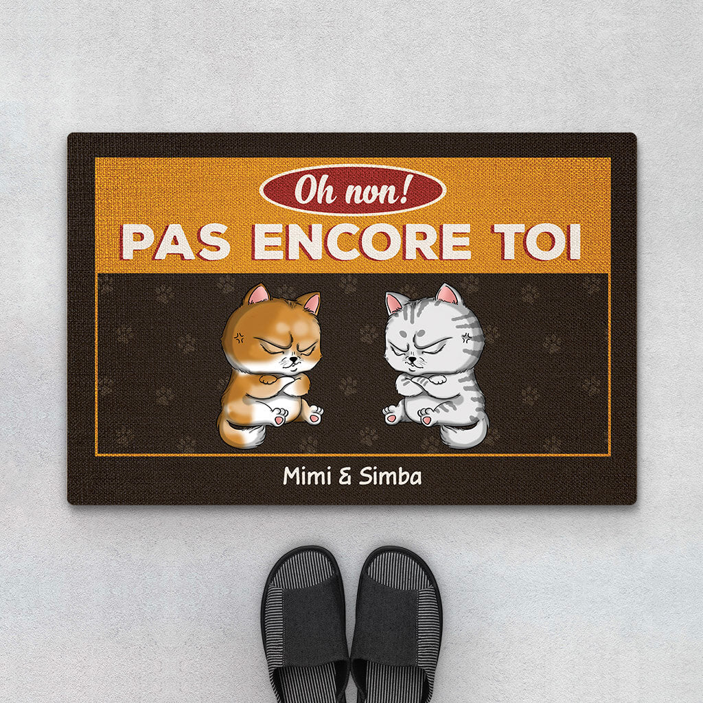 Tapis Personnalisé Chat - Tapis Oh Non Pas Toi Encore