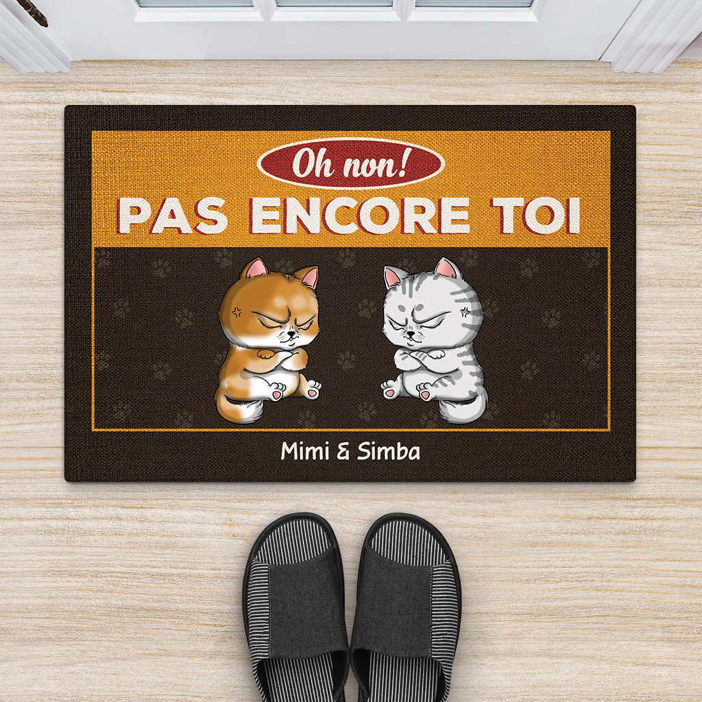 Tapis Personnalisé Chat - Tapis Oh Non Pas Toi Encore - Image 2