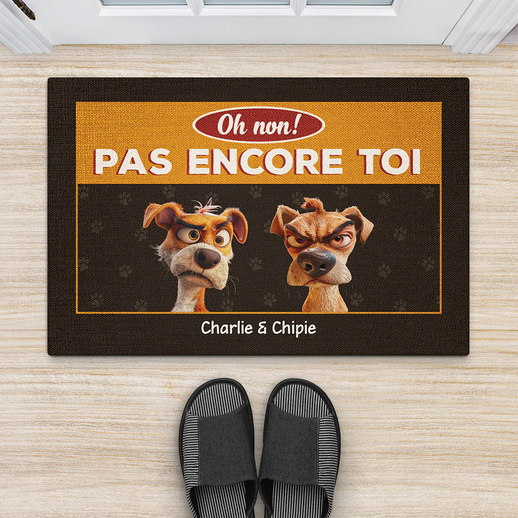 Paillasson Chien Personnalisé - Oh Non ! Pas Encore Toi - Image 2
