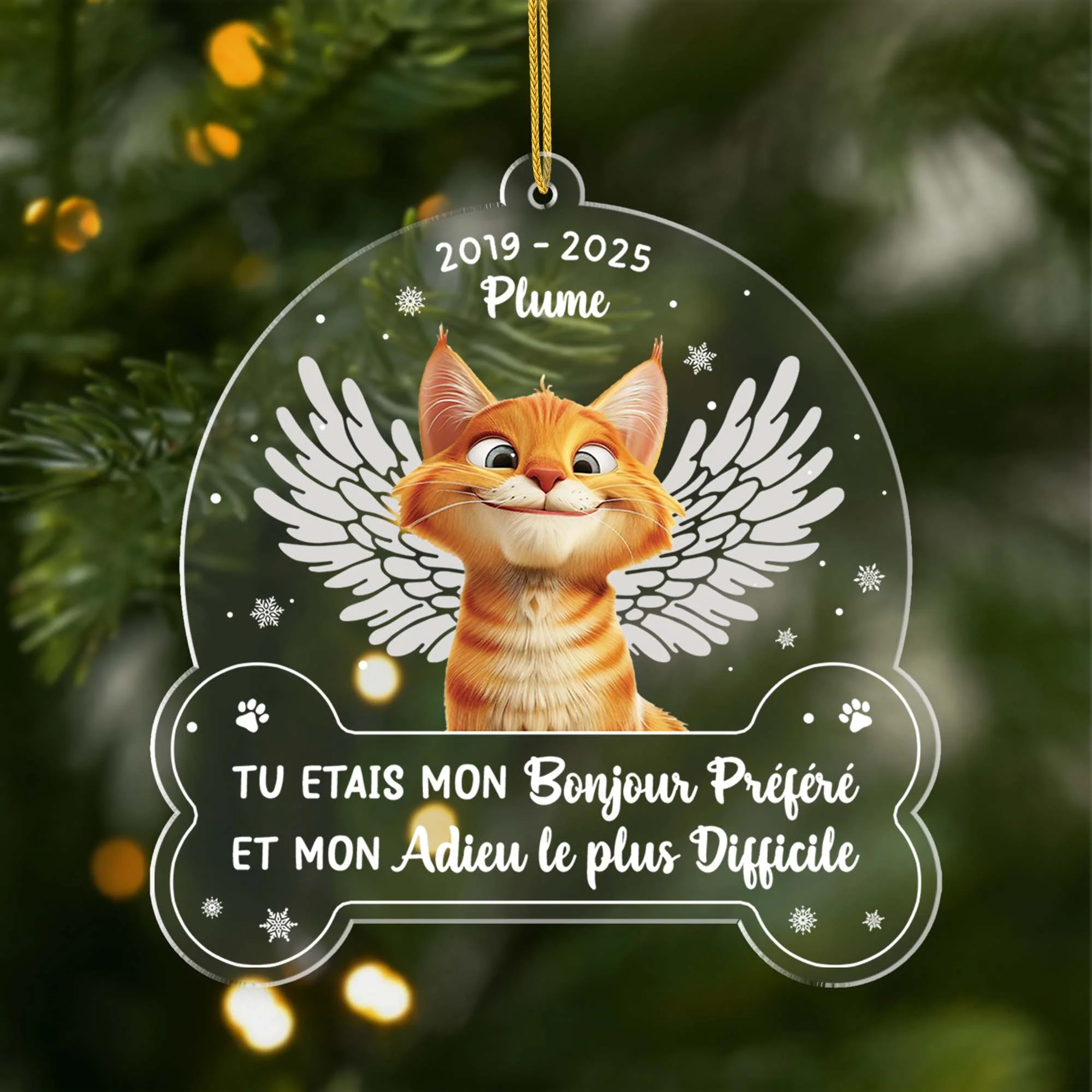 Ornement Acrylique Chat Commémoratif Personnalisé Avec Photo - Mon Adieu Le Plus Difficile