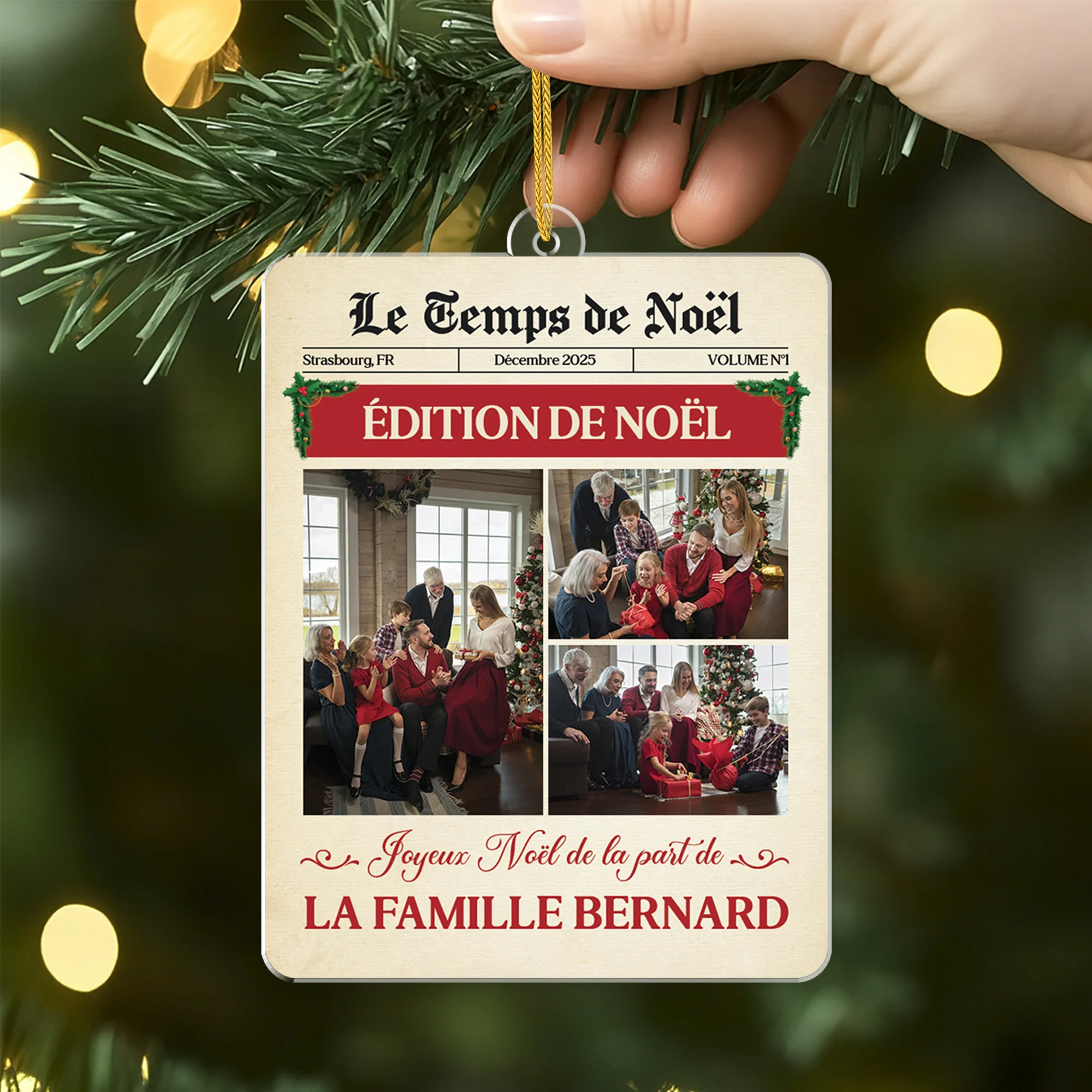 Ornement Acrylique Personnalisé Avec Photo Famille - Le Temps De Noël - Image 2
