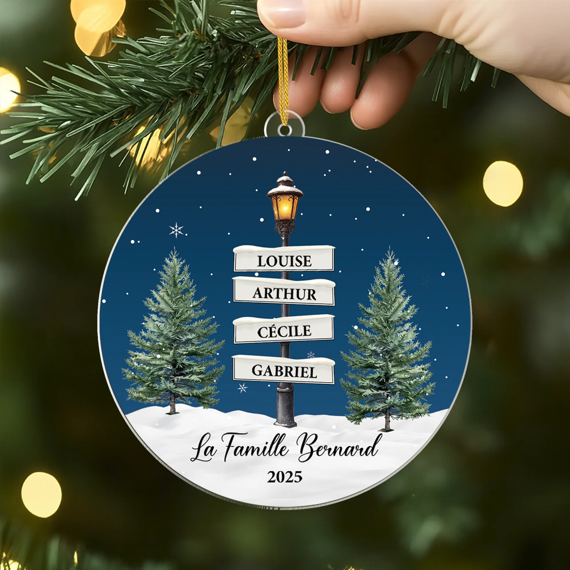 Ornement Acrylique Personnalisé - Lampadaire Noël De Famille - Image 2