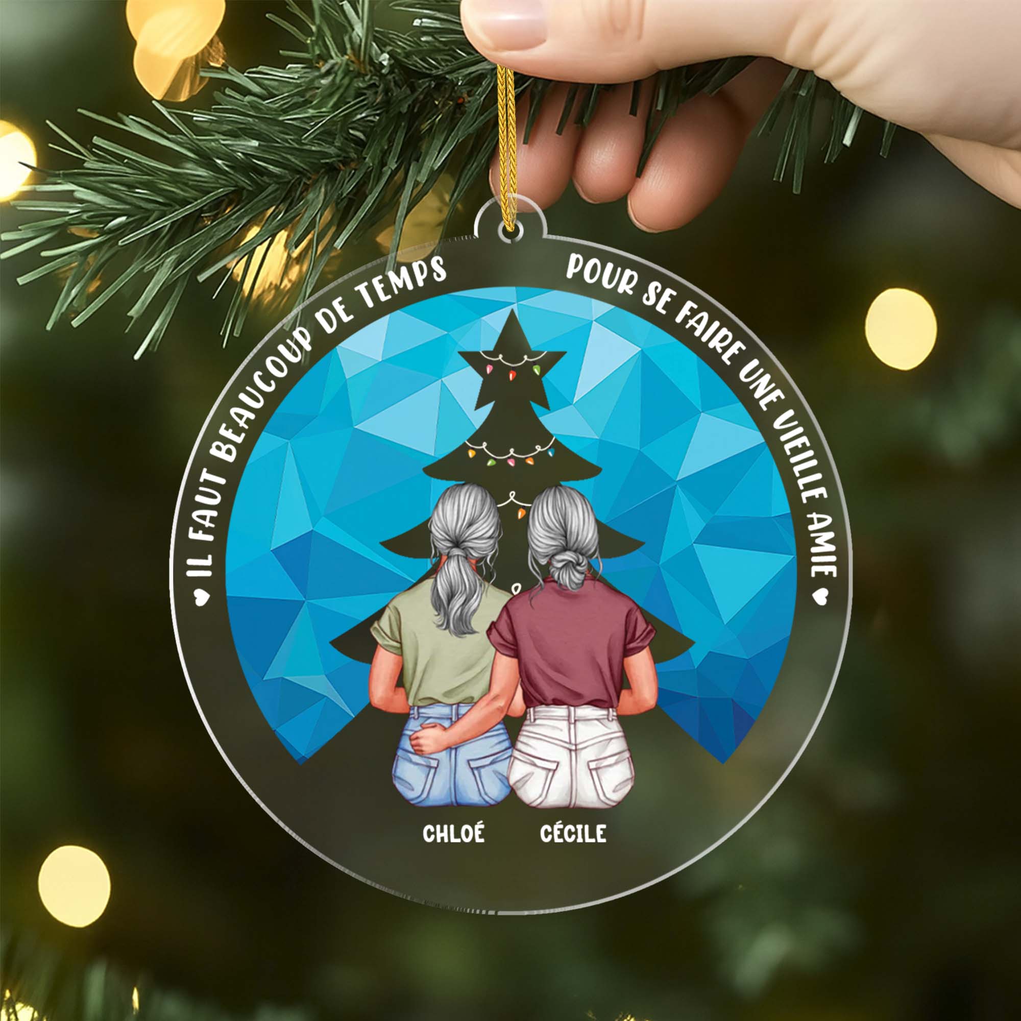 Ornement Acrylique Personnalisé - Beaucoup De Temps Faire Grandir Une Vieille Amitié Noël - Image 2