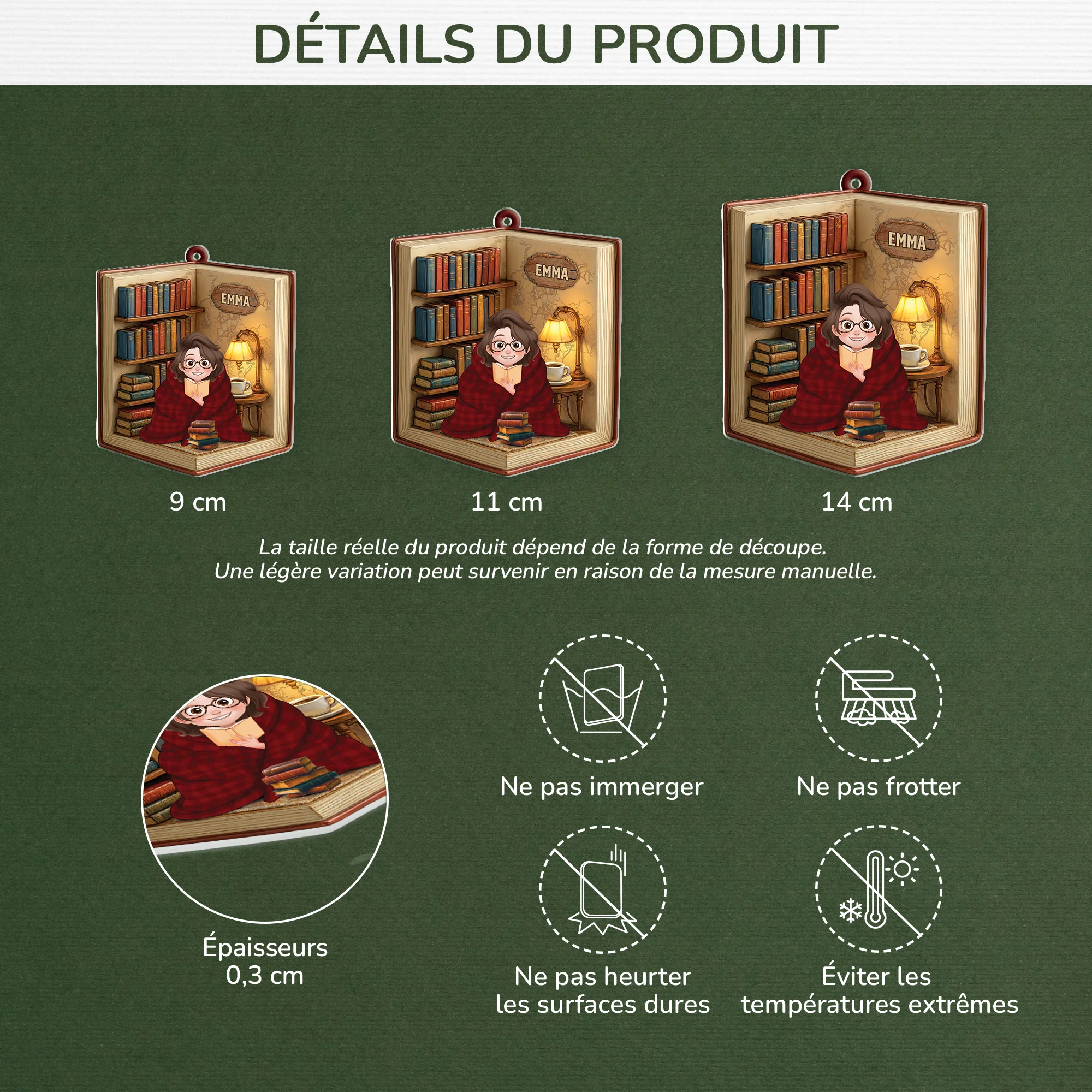 Ornement Acrylique Personnalisé - Cadeau Pour Femme Et Homme Qui Aime Les Livres - Image 3