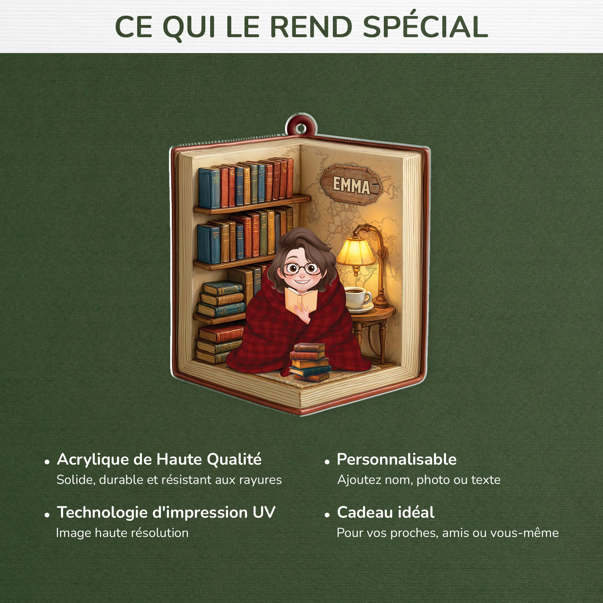 Ornement Acrylique Personnalisé - Cadeau Pour Femme Et Homme Qui Aime Les Livres - Image 4