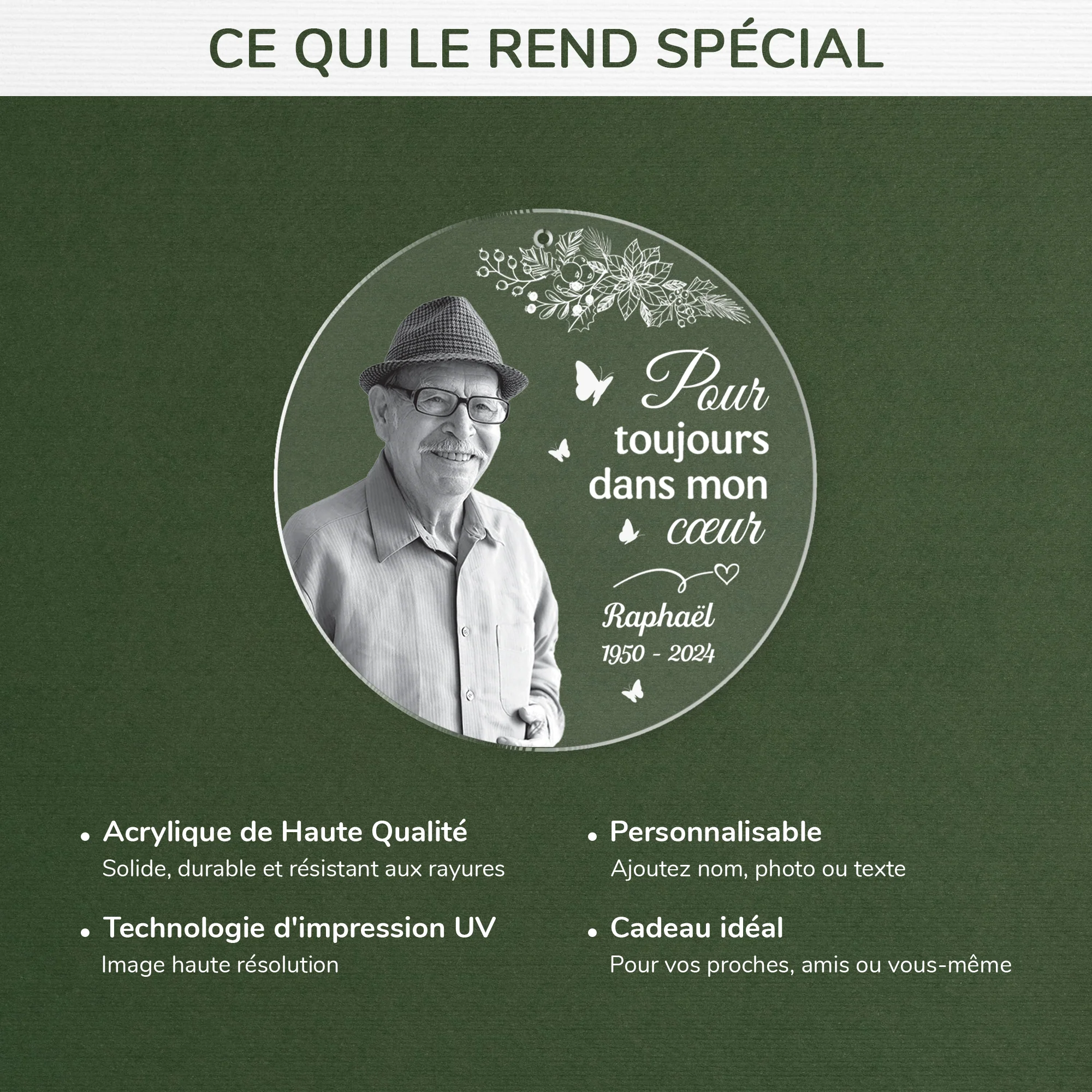 Ornement Acrylique Personnalisé Commémoratif Avec Photo - Je Suis Toujours Avec Toi - Image 4