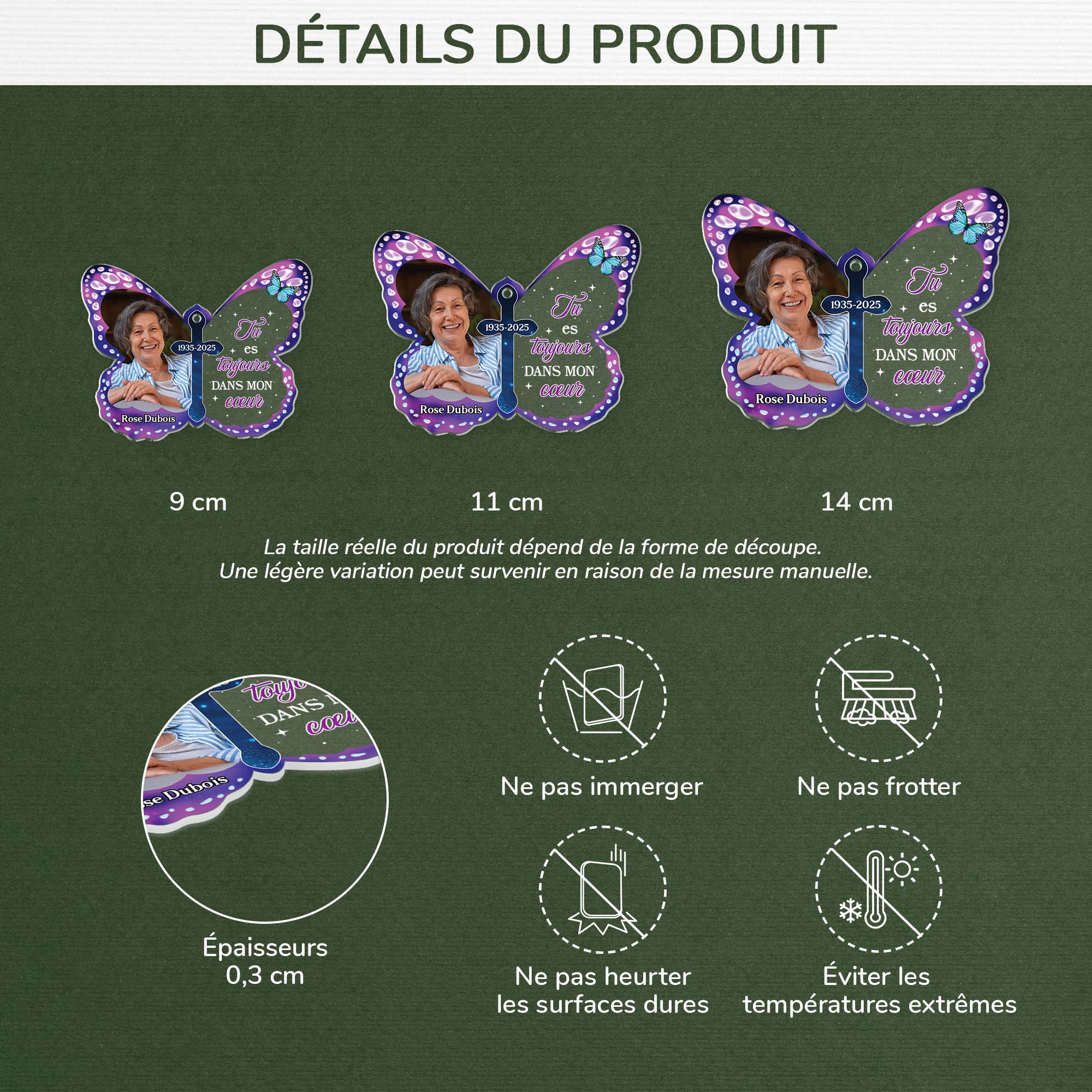 Ornement Acrylique Personnalisé Commémoratif Avec Photo - Tu Es Toujours Dans Mon Cœur - Image 3