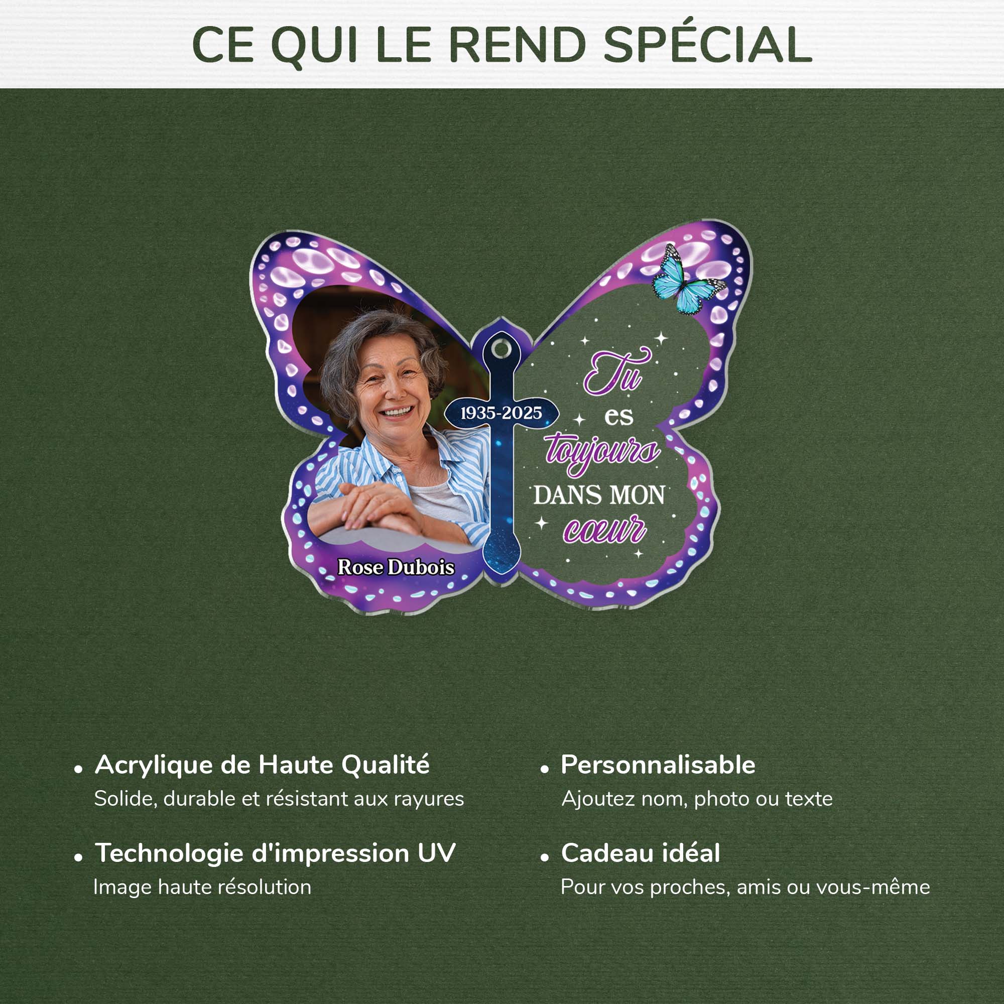 Ornement Acrylique Personnalisé Commémoratif Avec Photo - Tu Es Toujours Dans Mon Cœur - Image 4