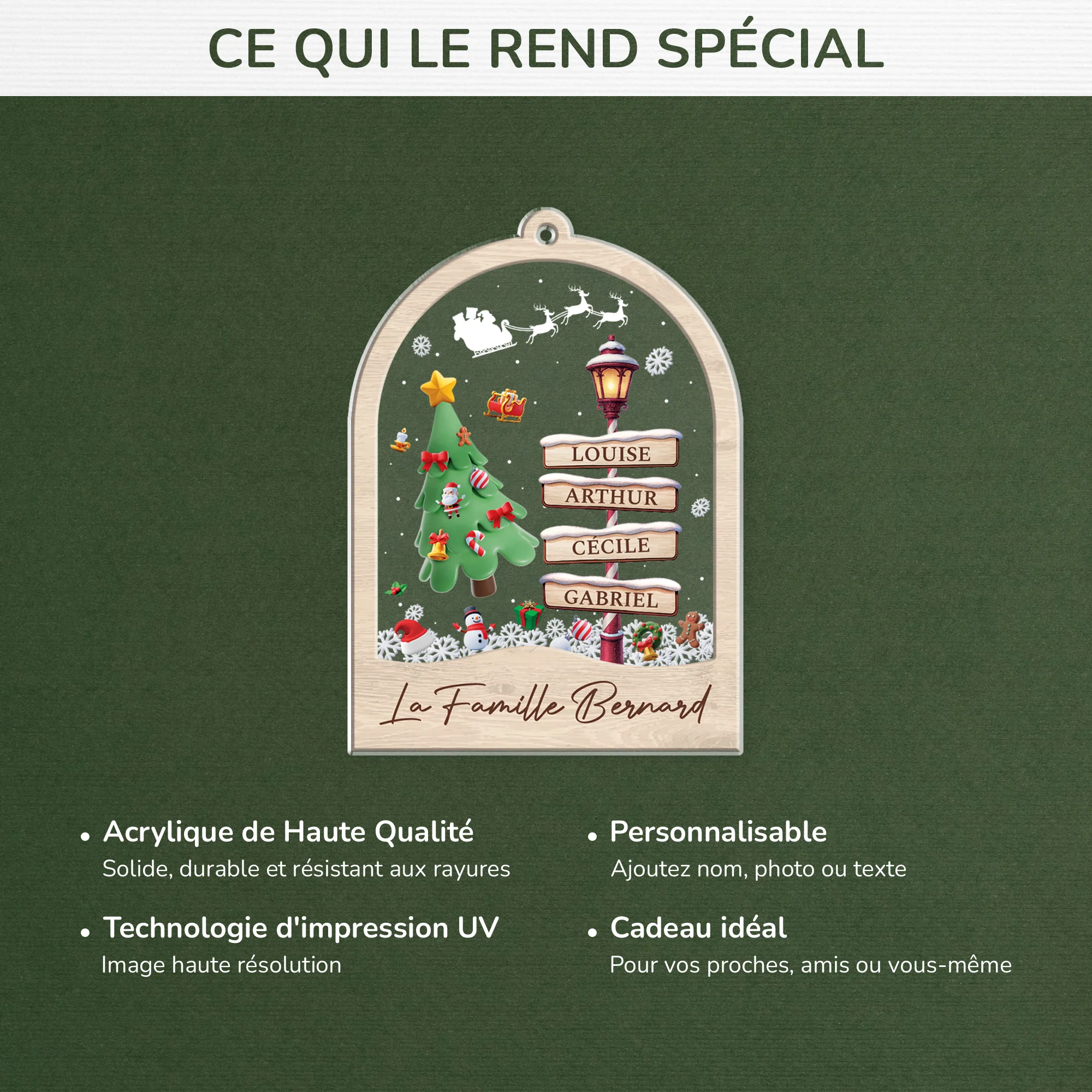 Ornement Acrylique Personnalisé Famille - La Magie De Noël - Image 4