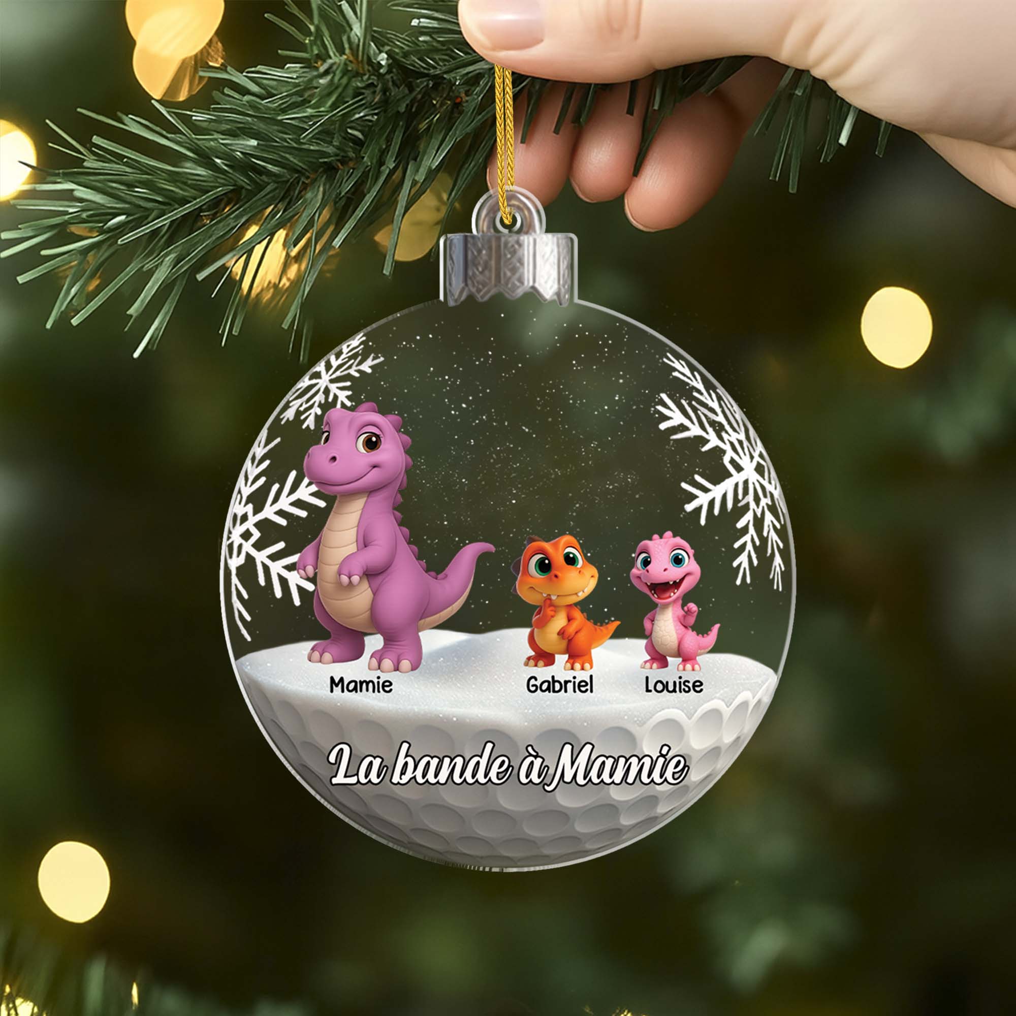 Ornement Acrylique Personnalisé - La Bande À Mamie Papy Dinosaure - Image 2