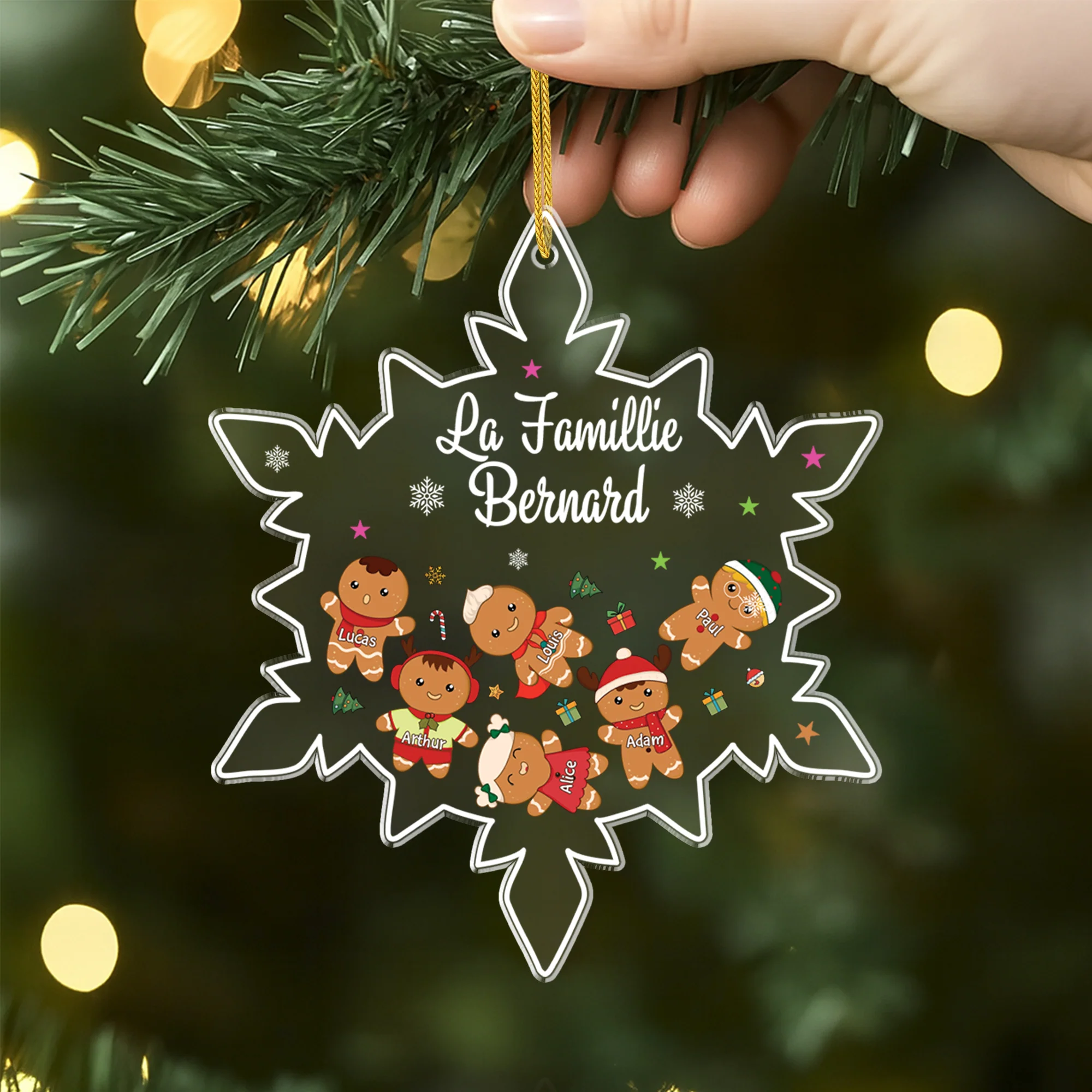 Ornement Acrylique Personnalisé - La Famille Biscuit De Noël - Image 2