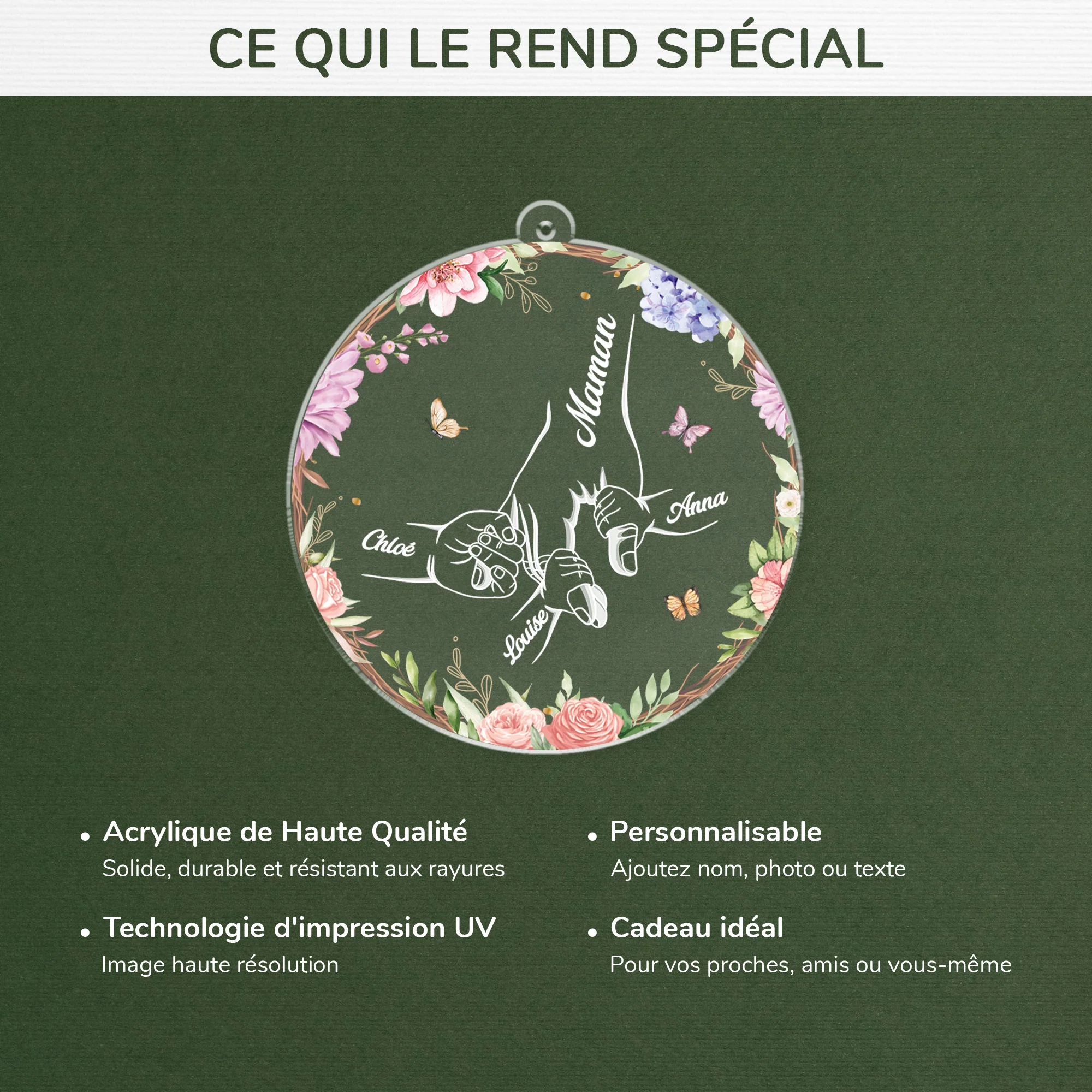 Ornement Acrylique Personnalisé Maman Et Mamie - Tenir Ma Main Et Mon Cœur - Image 4