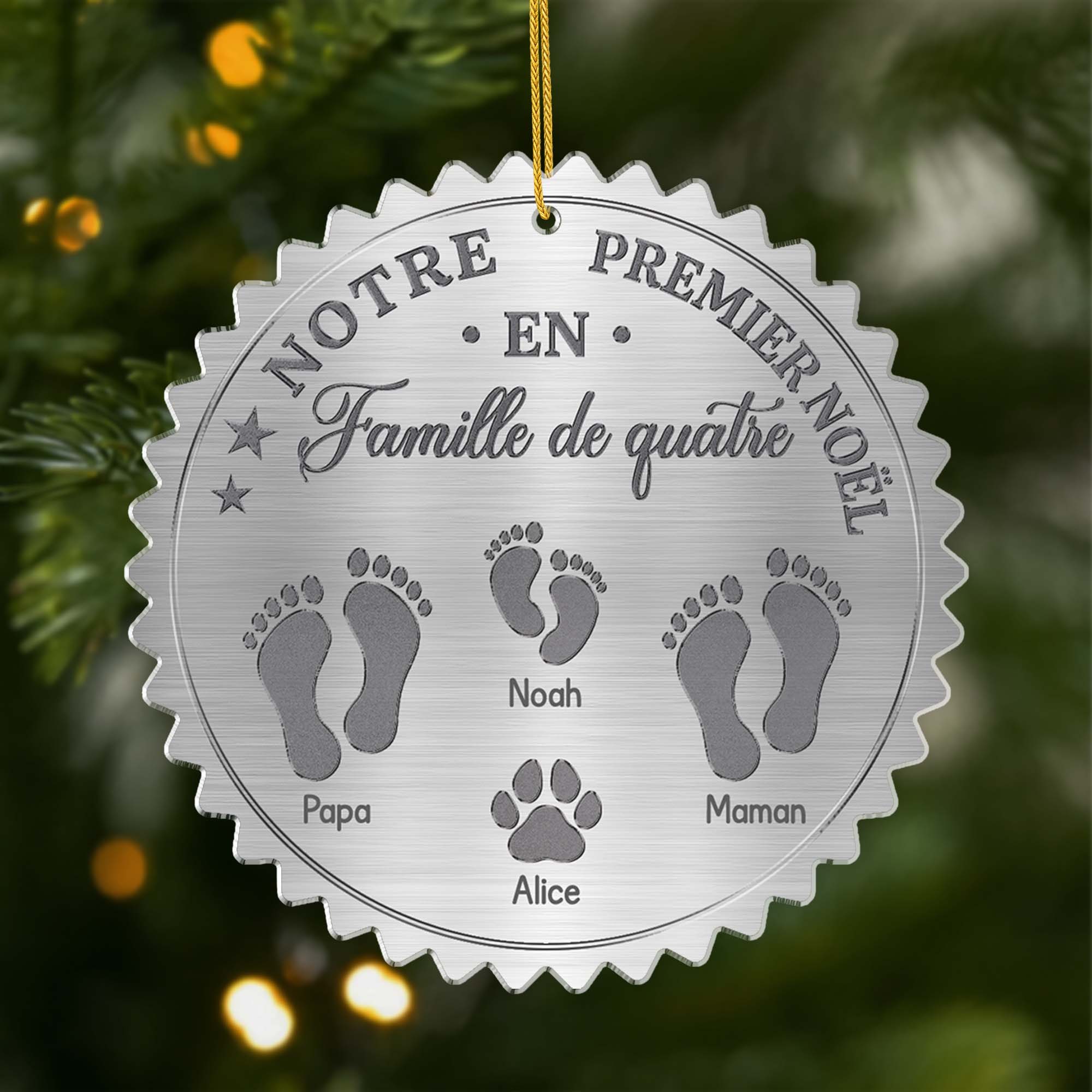 Ornement Acrylique Personnalisé - Notre Premier Noël En Famille