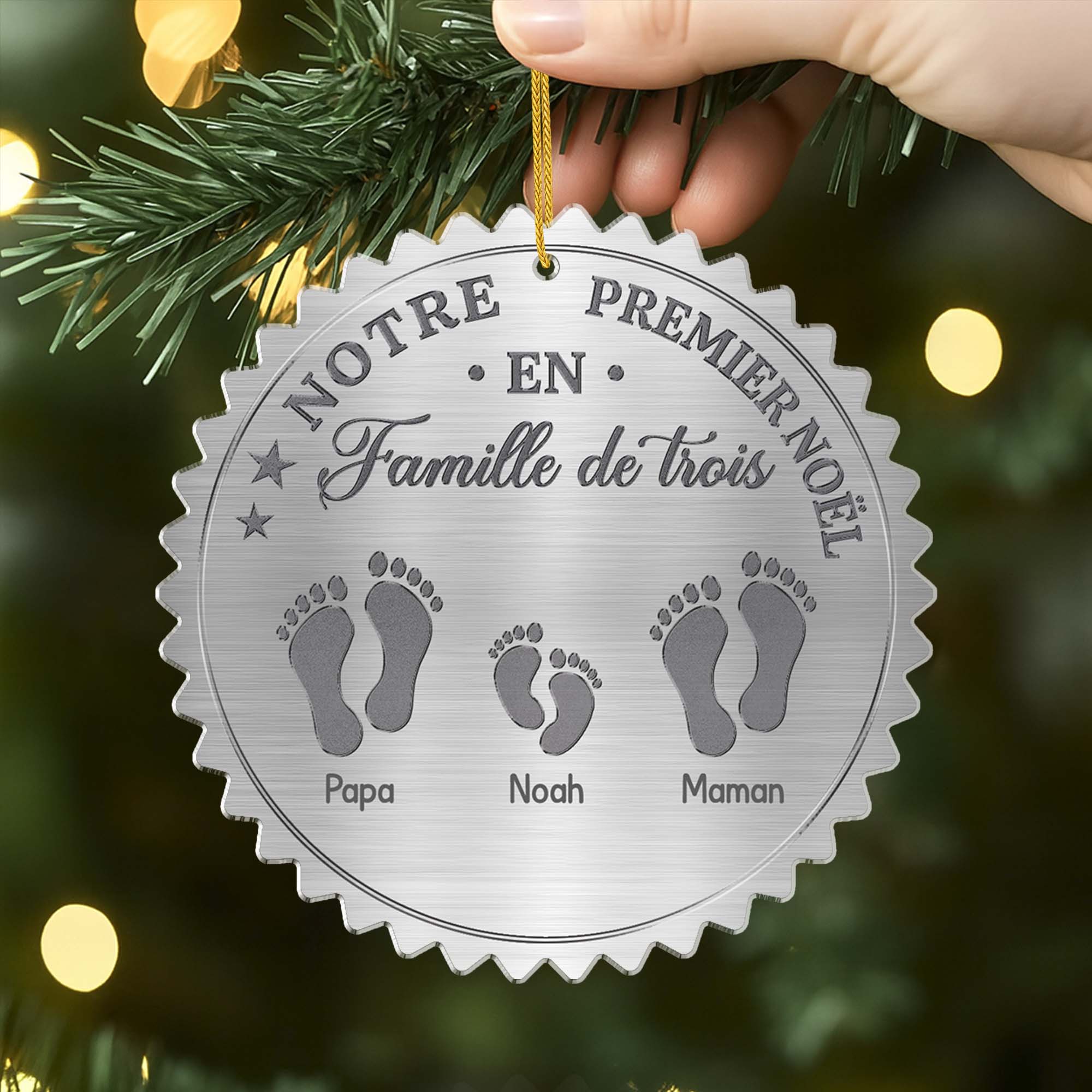 Ornement Acrylique Personnalisé - Notre Premier Noël En Famille - Image 2