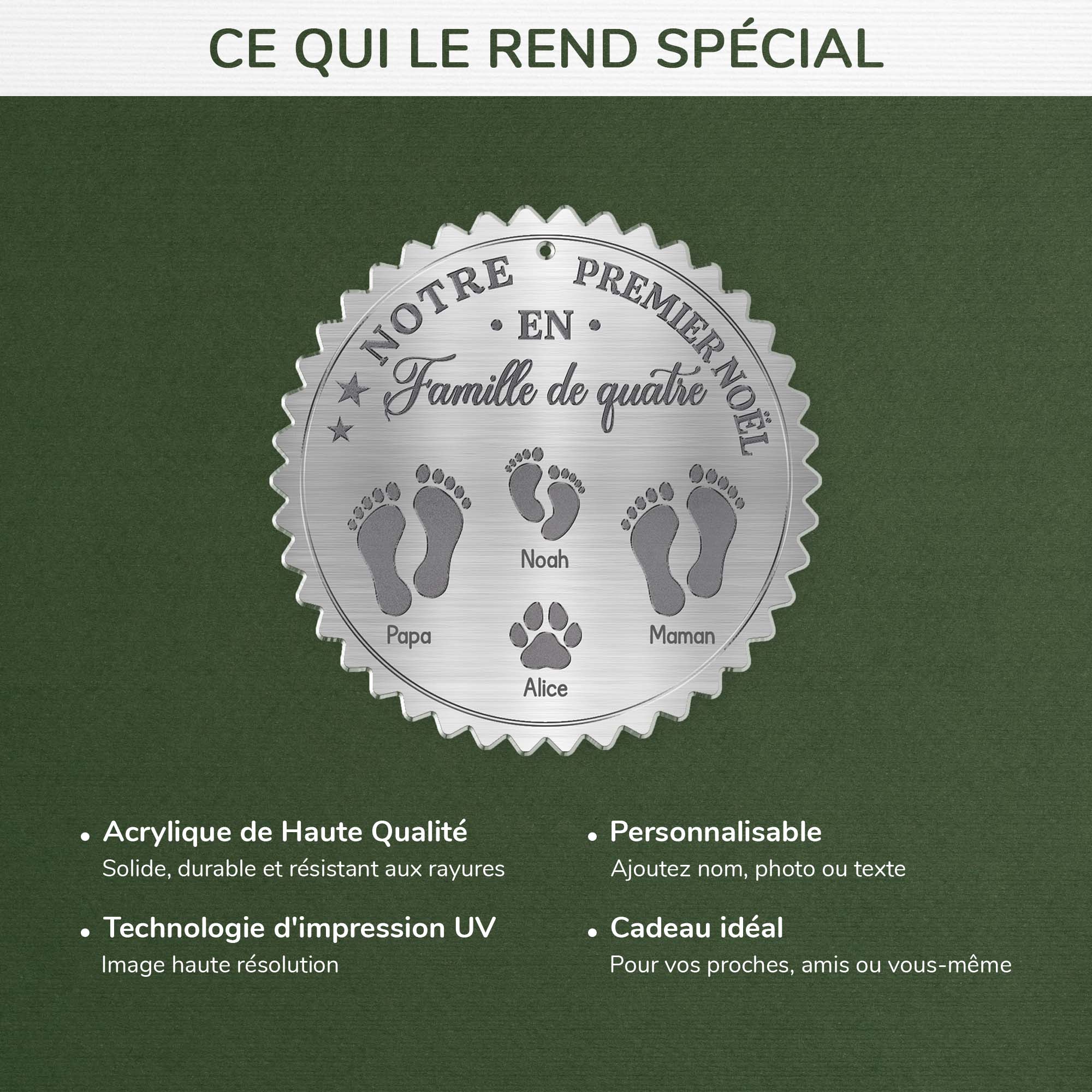 Ornement Acrylique Personnalisé - Notre Premier Noël En Famille - Image 4