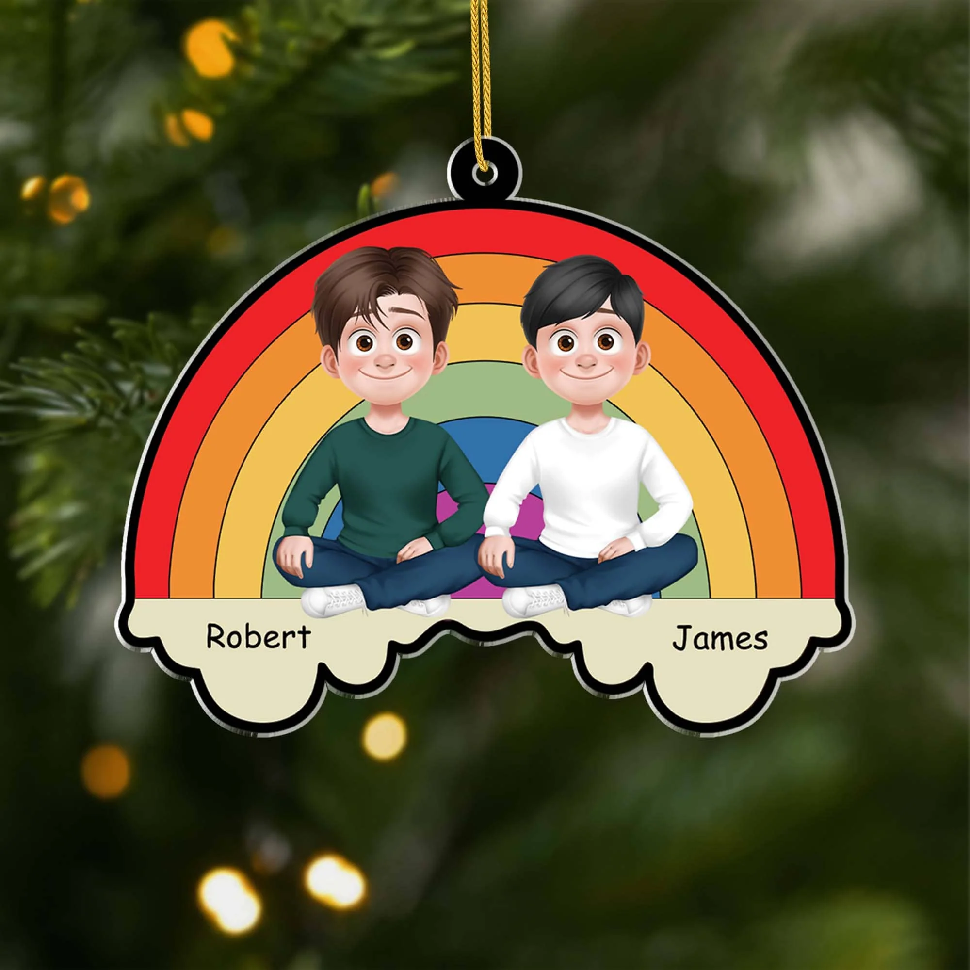 Ornement Acrylique Personnalisé Pour Couple LGBT