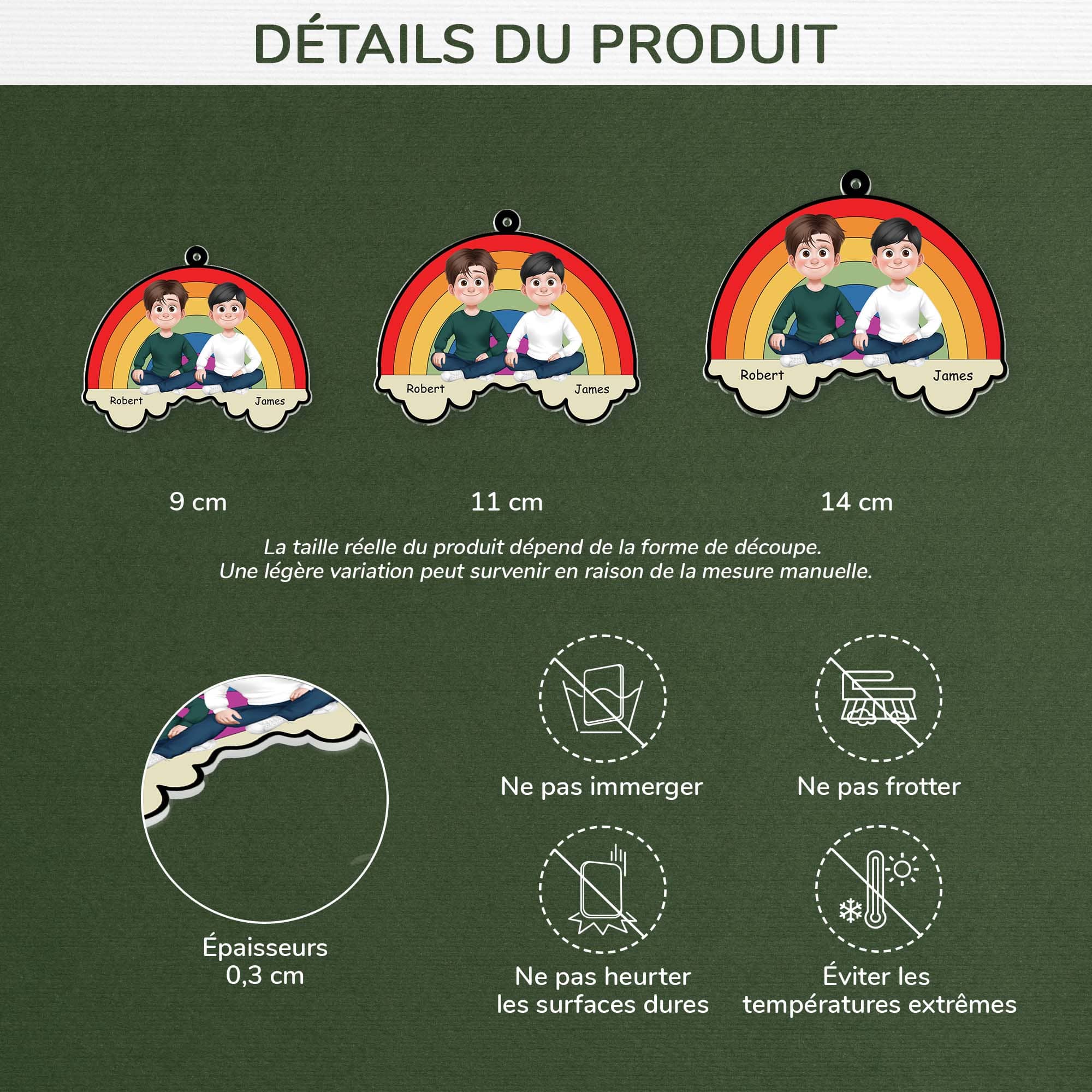 Ornement Acrylique Personnalisé Pour Couple LGBT - Image 3