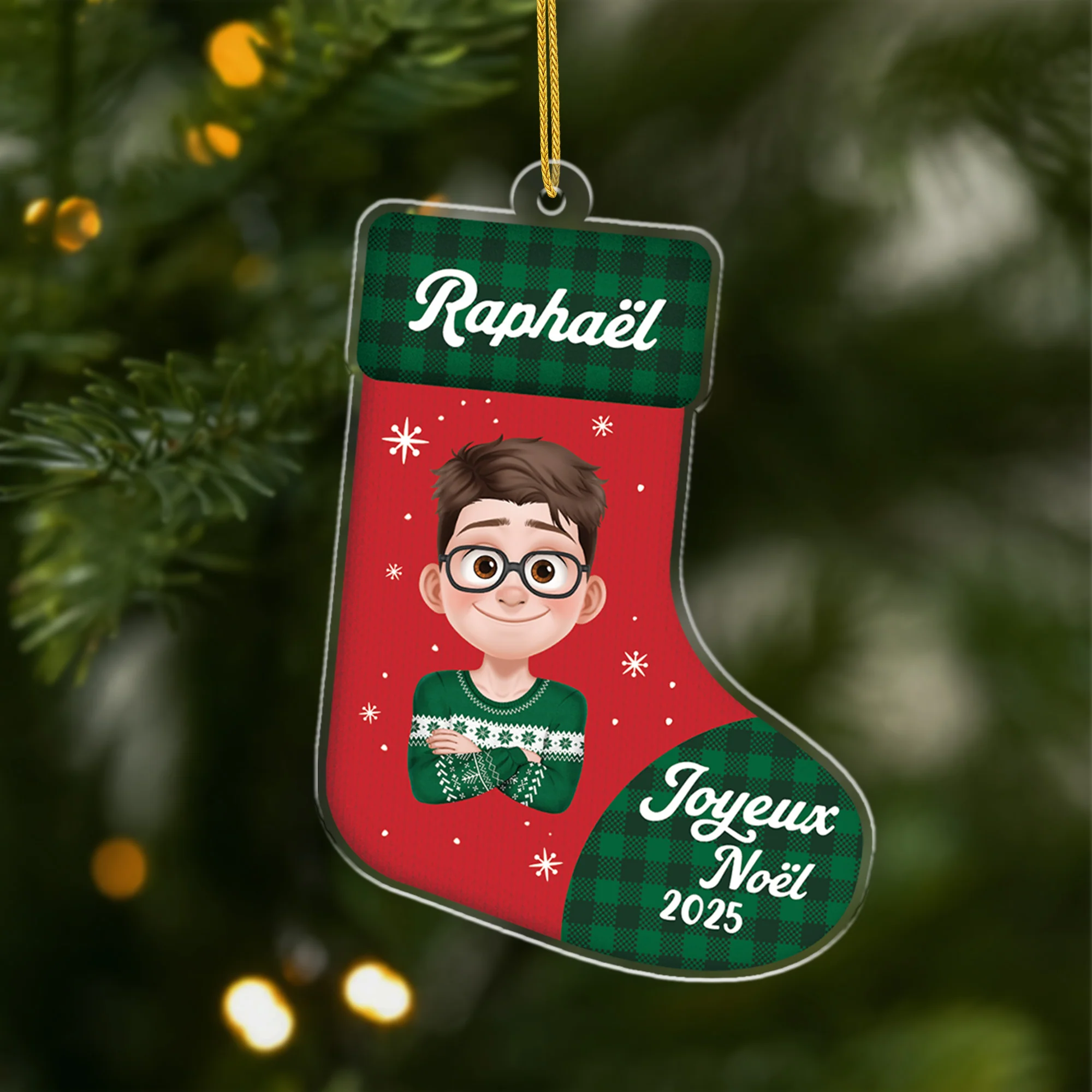 Ornement Acrylique Personnalisé Pour Femme Et Homme - Joyeux Noël