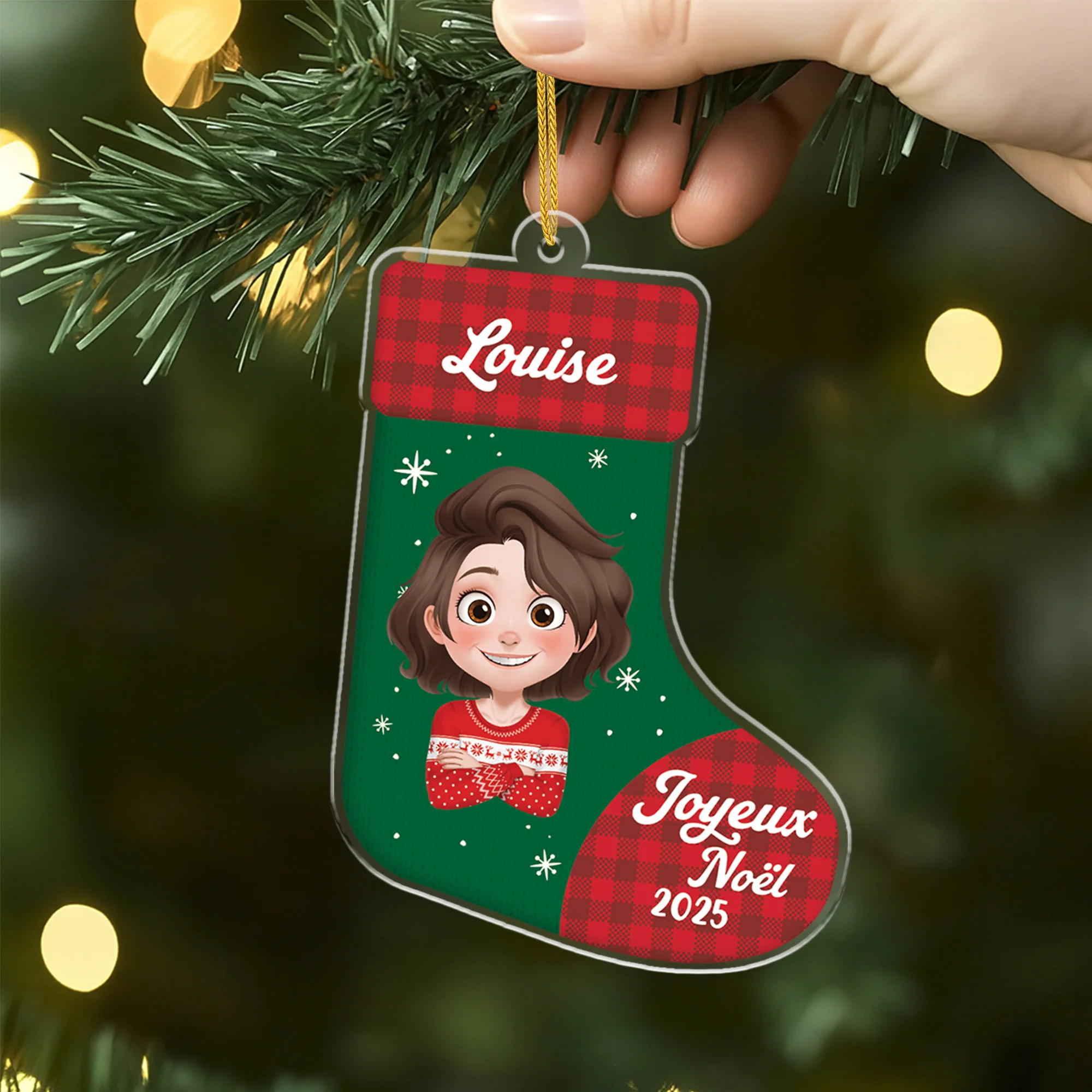 Ornement Acrylique Personnalisé Pour Femme Et Homme - Joyeux Noël - Image 2