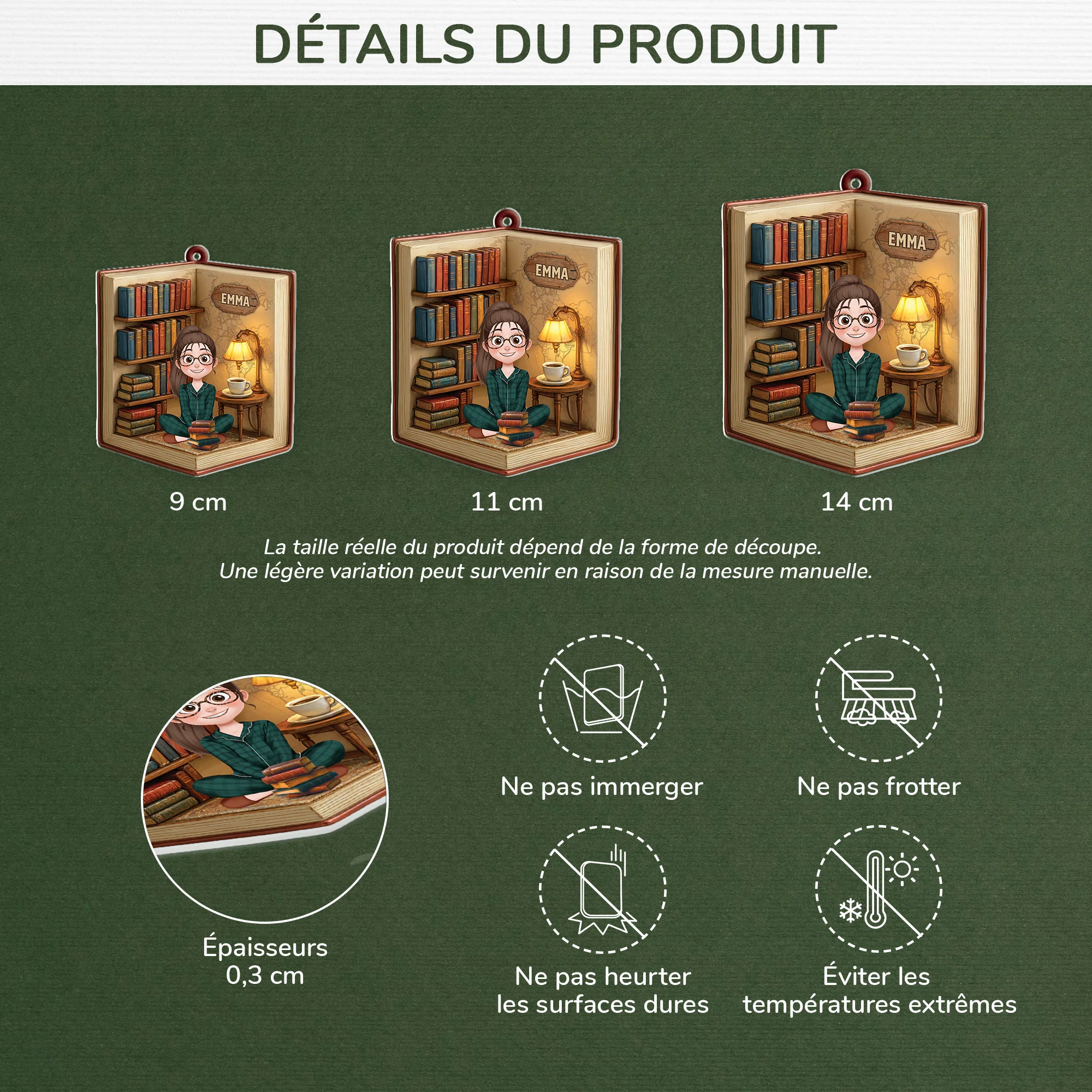 Ornement Acrylique Personnalisé Pour Femme Et Homme - Mon Livre Préféré - Image 3