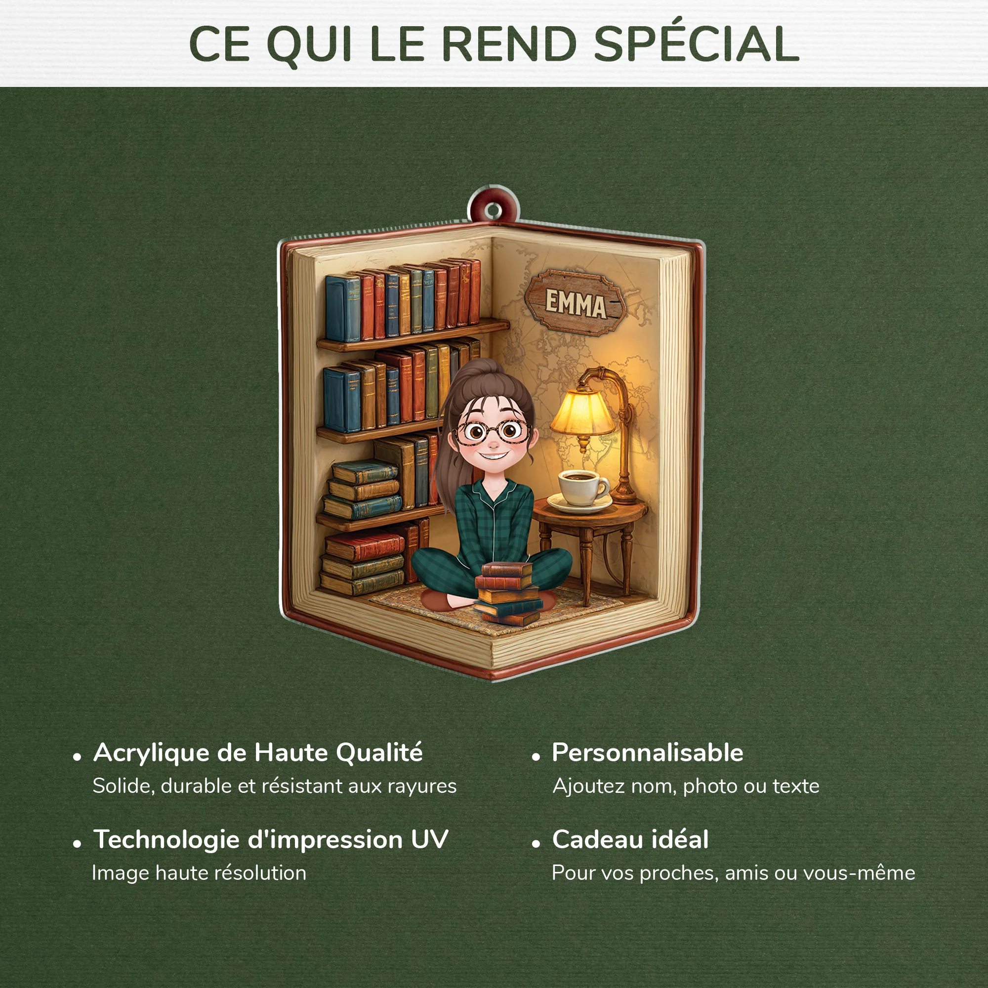 Ornement Acrylique Personnalisé Pour Femme Et Homme - Mon Livre Préféré - Image 4