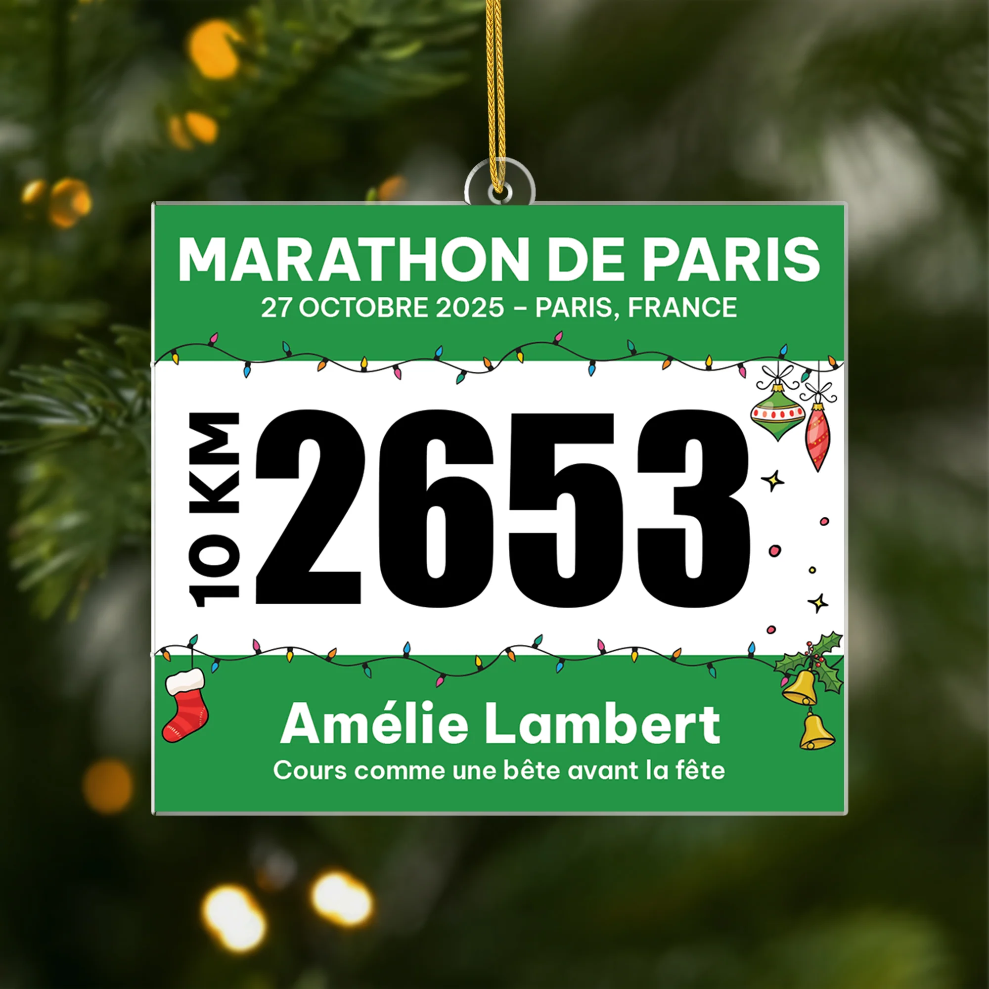 Ornement Noël Personnalisé Acrylique Pour Femme/Homme - Coureur De Marathon
