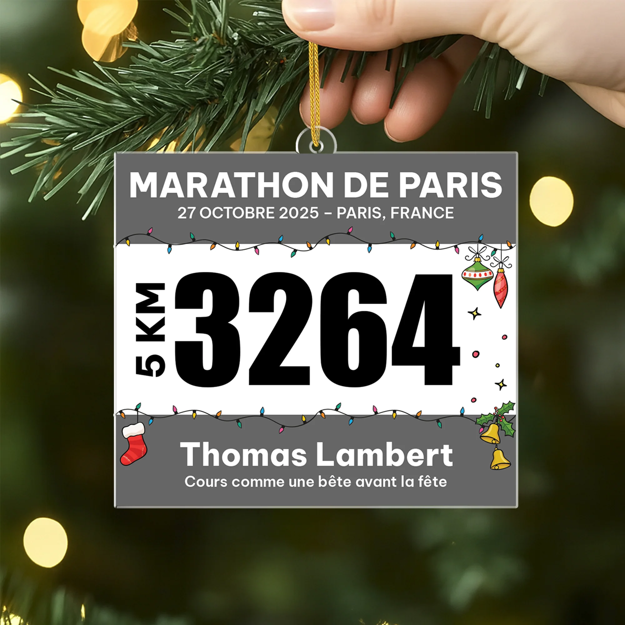 Ornement Noël Personnalisé Acrylique Pour Femme/Homme - Coureur De Marathon - Image 2