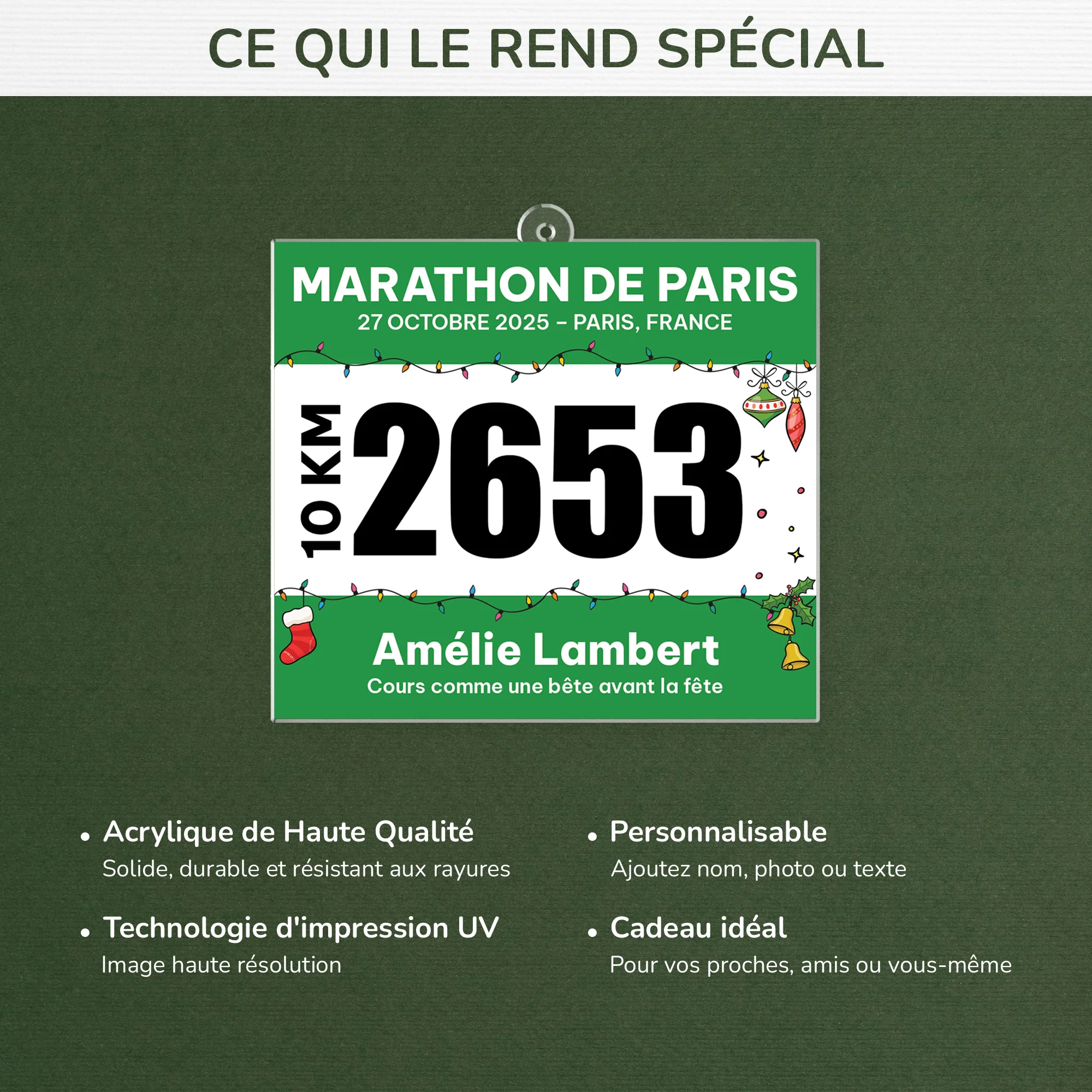 Ornement Noël Personnalisé Acrylique Pour Femme/Homme - Coureur De Marathon - Image 4