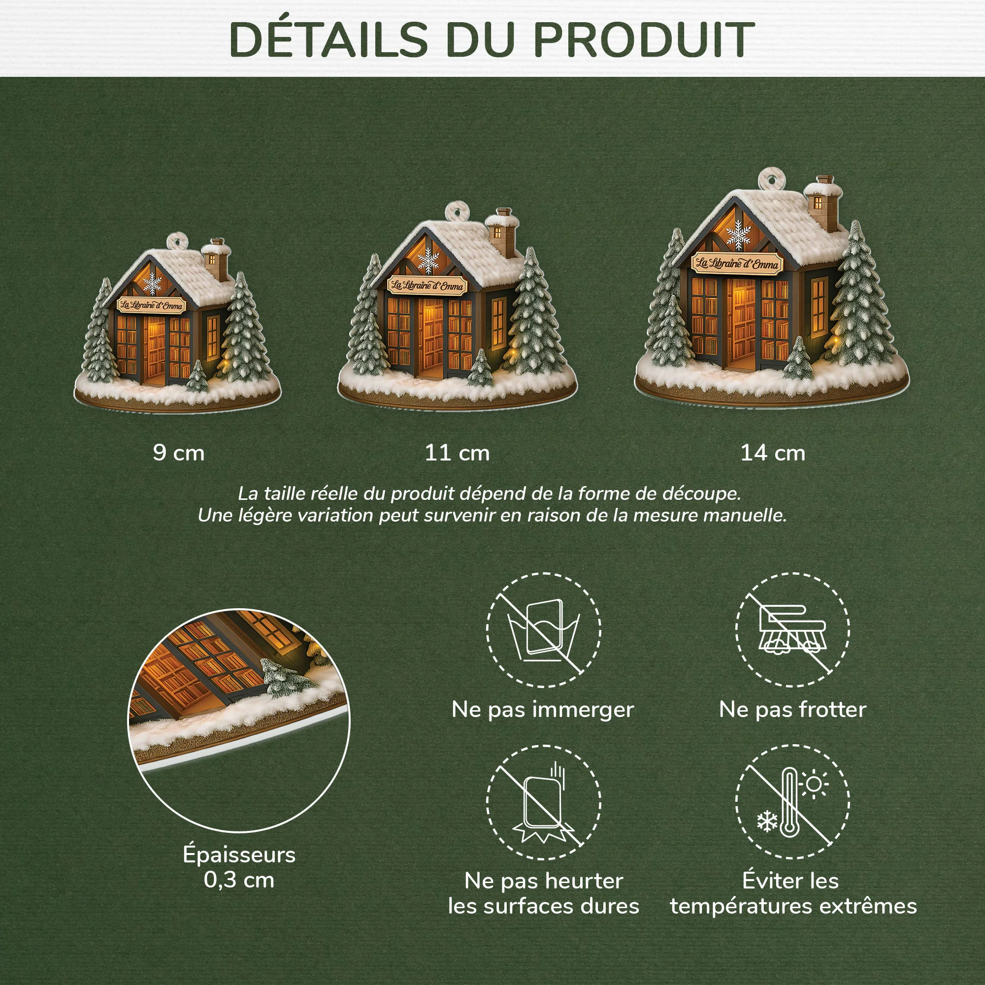 Ornement Acrylique Personnalisé Pour Les Amoureux Des Livres Femme Et Homme - Ma Librairie - Image 3
