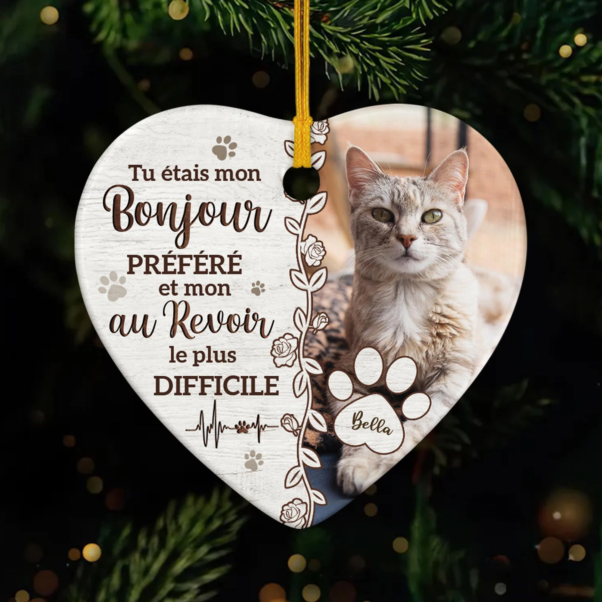Ornement Céramique Commémoratif Chat Personnalisé - Si L'amour Avait Pu Te Sauver