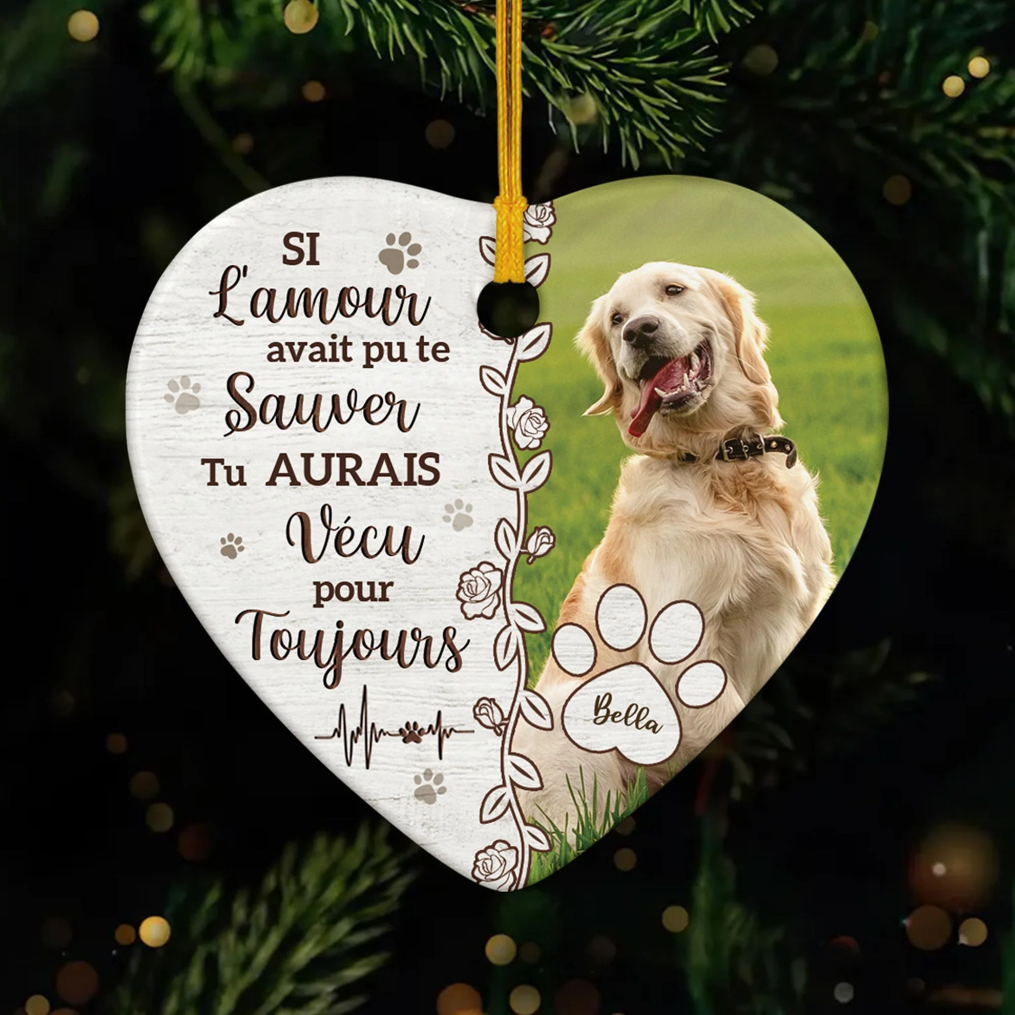 Ornement Céramique Commémoratif Chien Personnalisé - Si L'amour Avait Pu Te Sauver