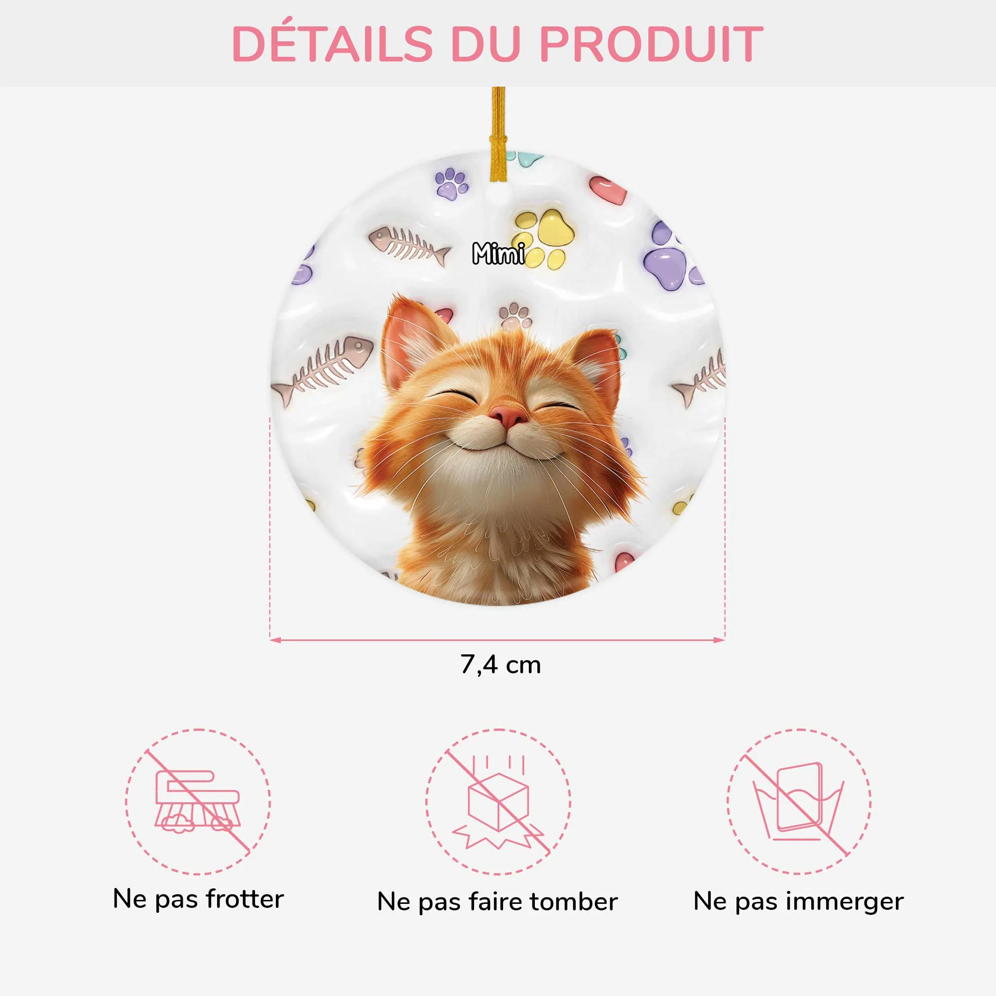 Ornement Céramique Mon Petit Compagnon Personnalisé Pour Chat - Image 3
