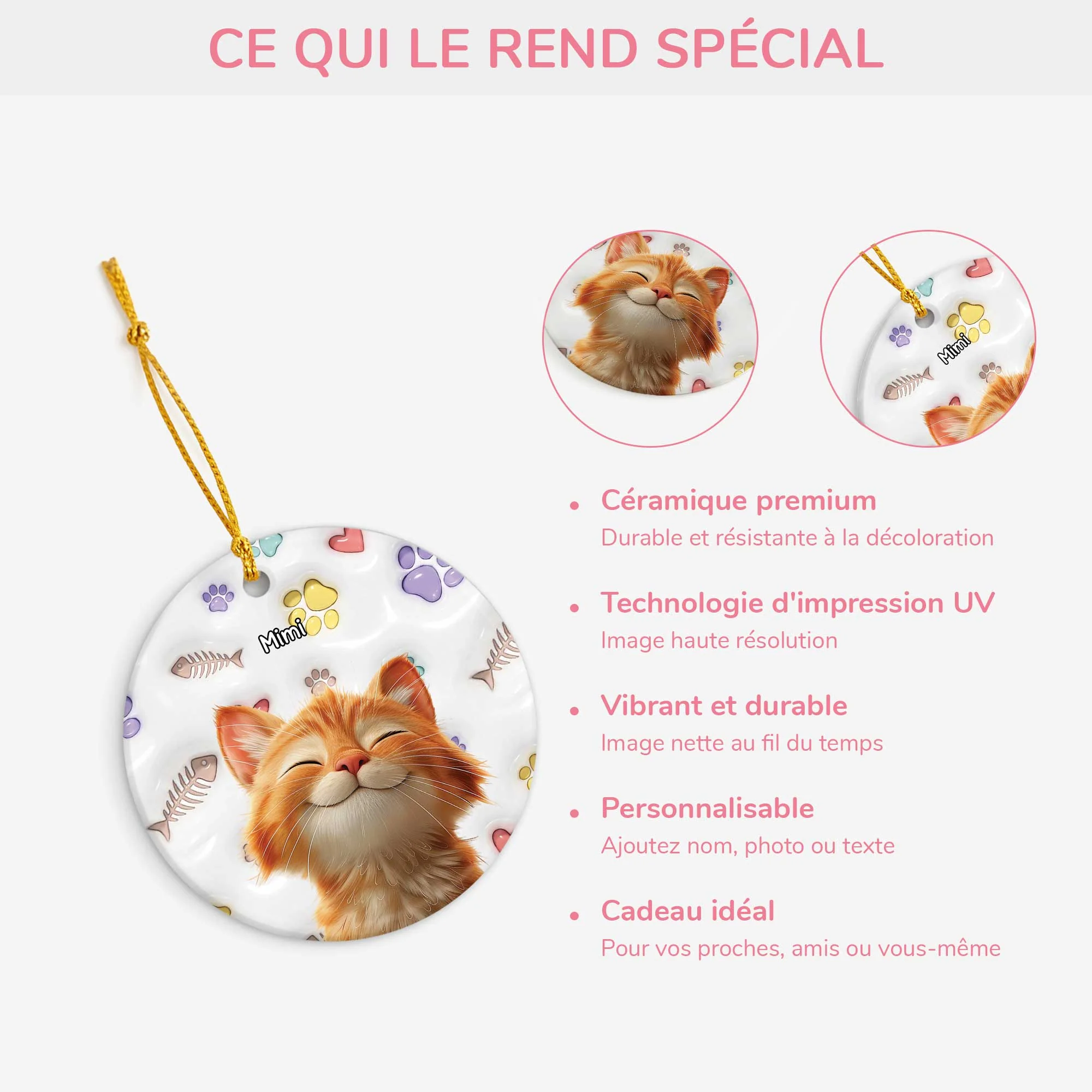 Ornement Céramique Mon Petit Compagnon Personnalisé Pour Chat - Image 4