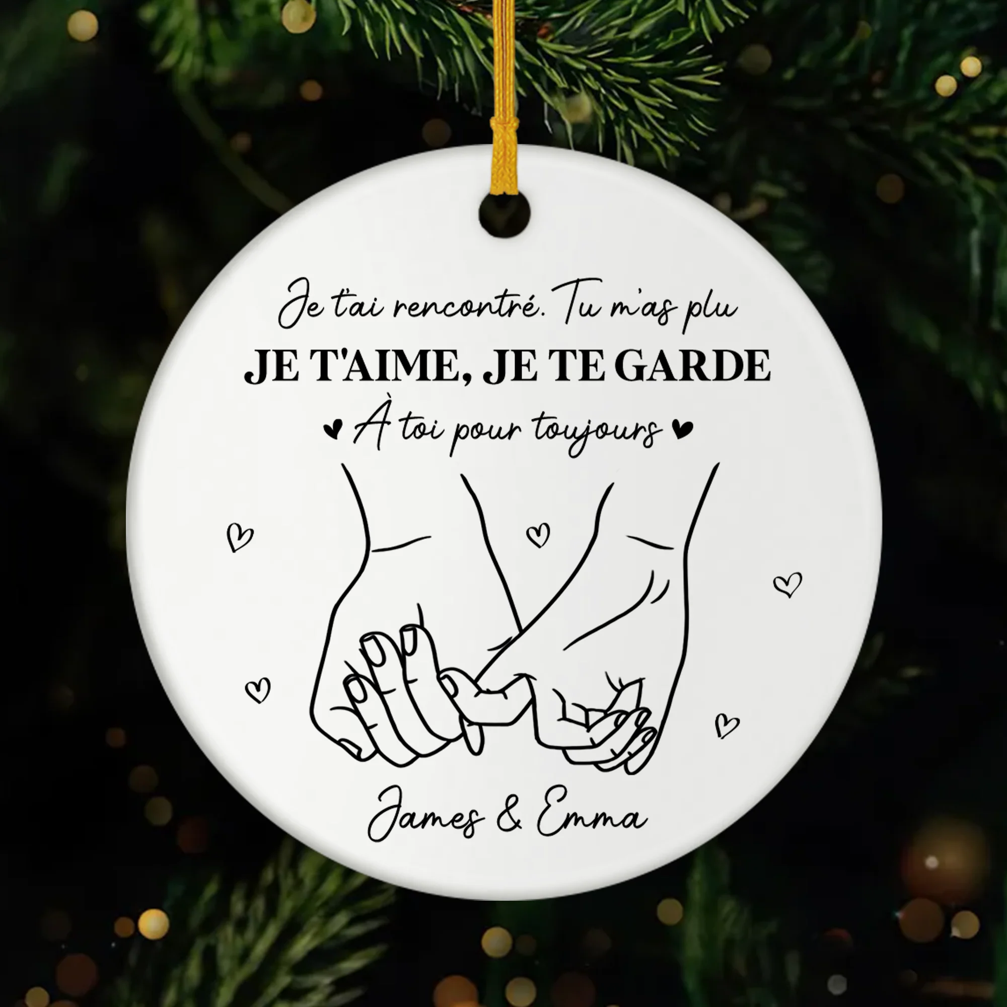 Ornement Céramique Personnalisable Pour Couple - À Toi Pour Toujours