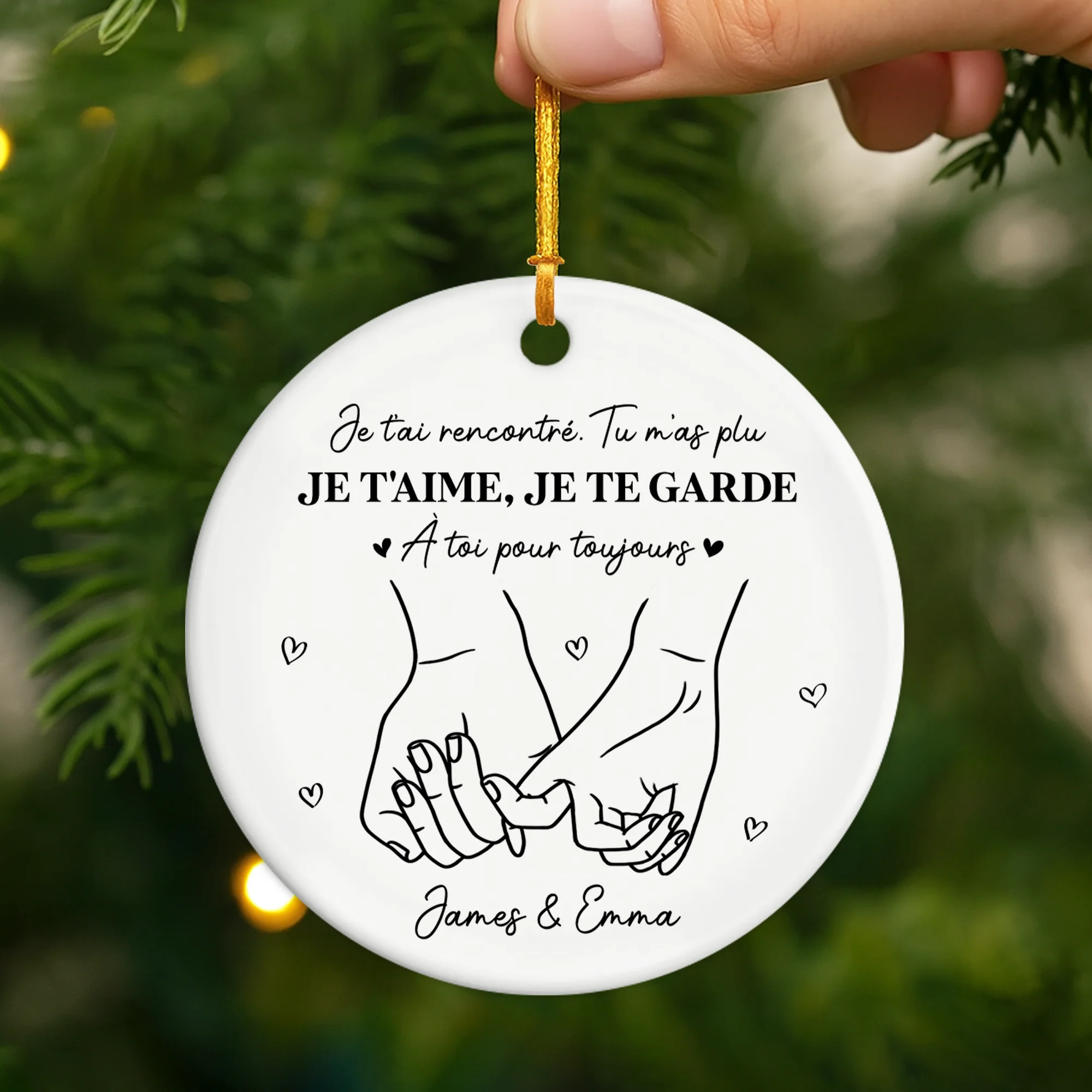Ornement Céramique Personnalisable Pour Couple - À Toi Pour Toujours - Image 2