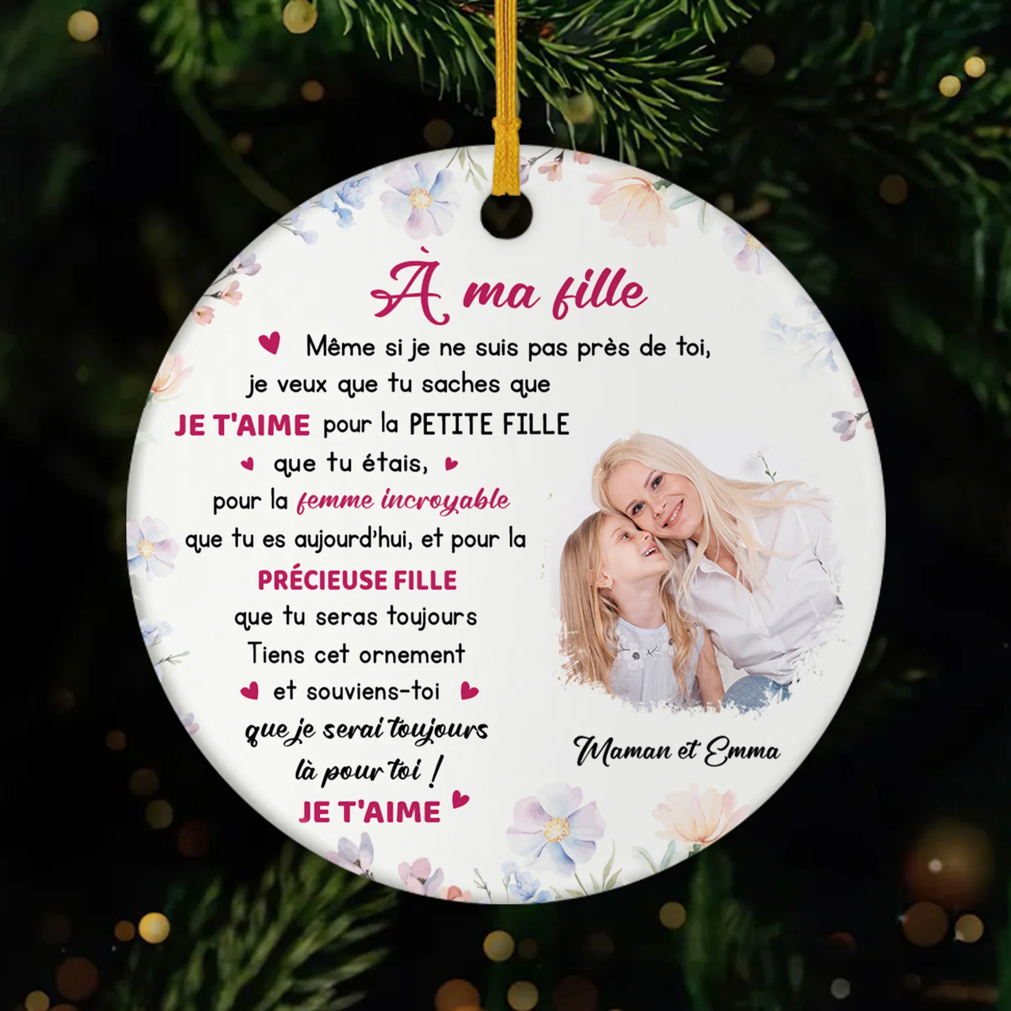 Ornement Céramique Personnalisé - À Ma Fille À Ma Petite Fille