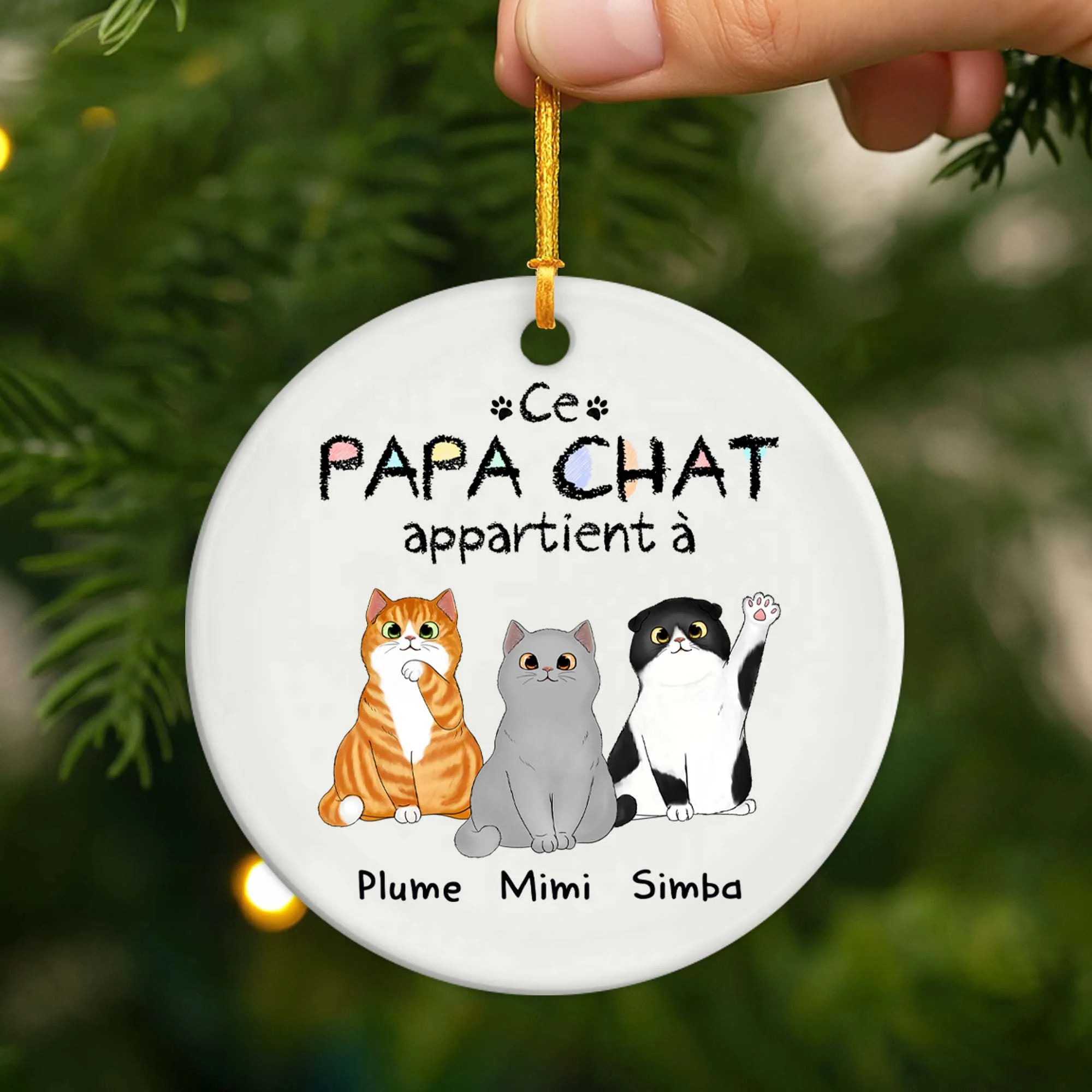 Ornement Céramique Personnalisé - Cette Maman Chat Appartient À - Image 2