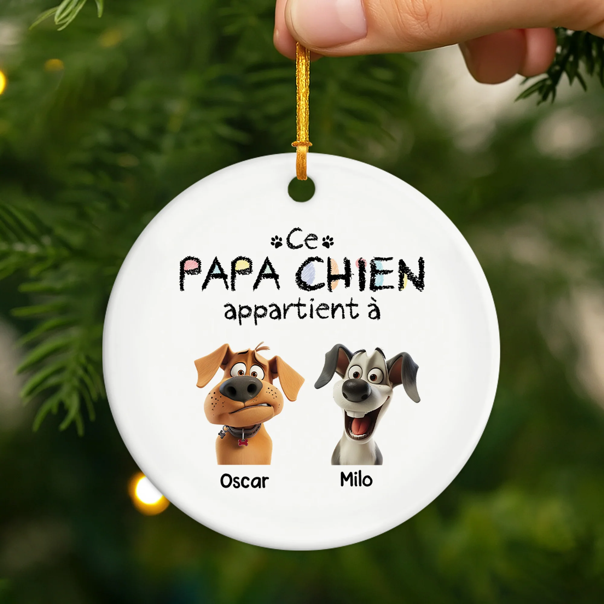 Ornement Céramique Personnalisé De Noël - Cette Maman Chien Appartient À - Image 2