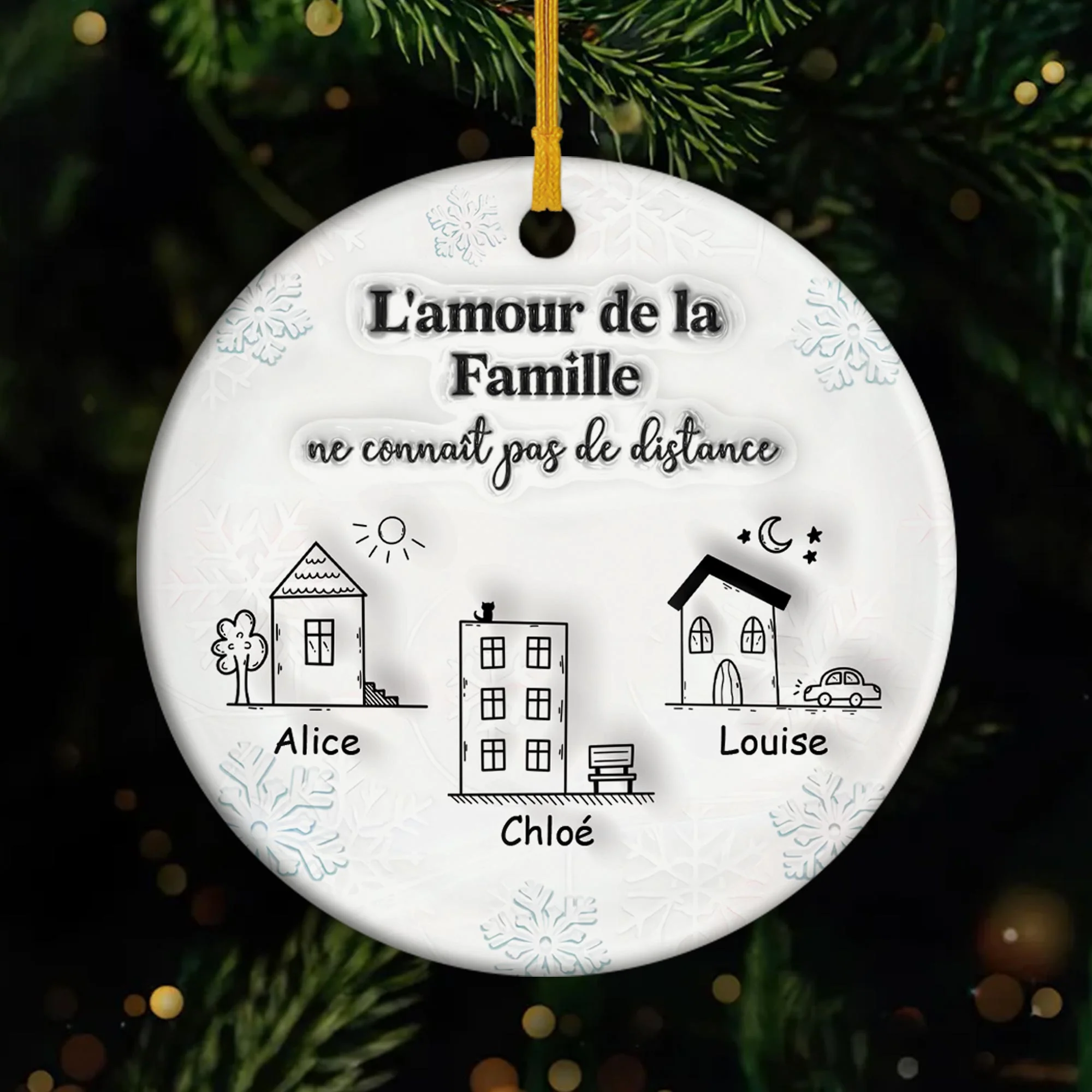 Ornement Céramique Personnalisé Famille - L'amour De La Famille