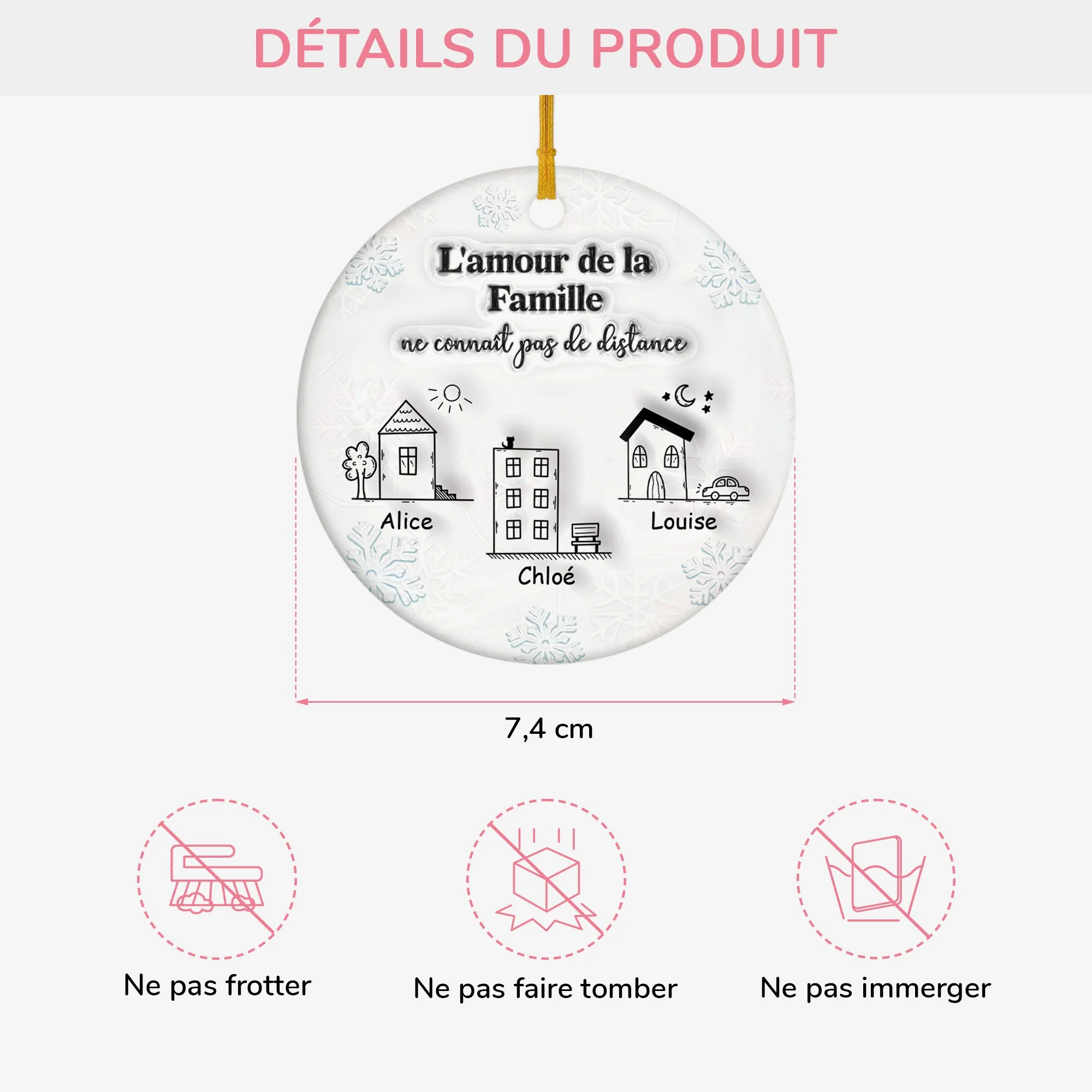 Ornement Céramique Personnalisé Famille - L'amour De La Famille - Image 3