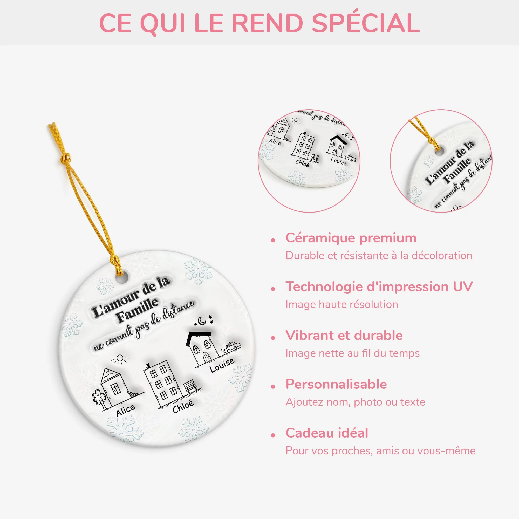 Ornement Céramique Personnalisé Famille - L'amour De La Famille - Image 4