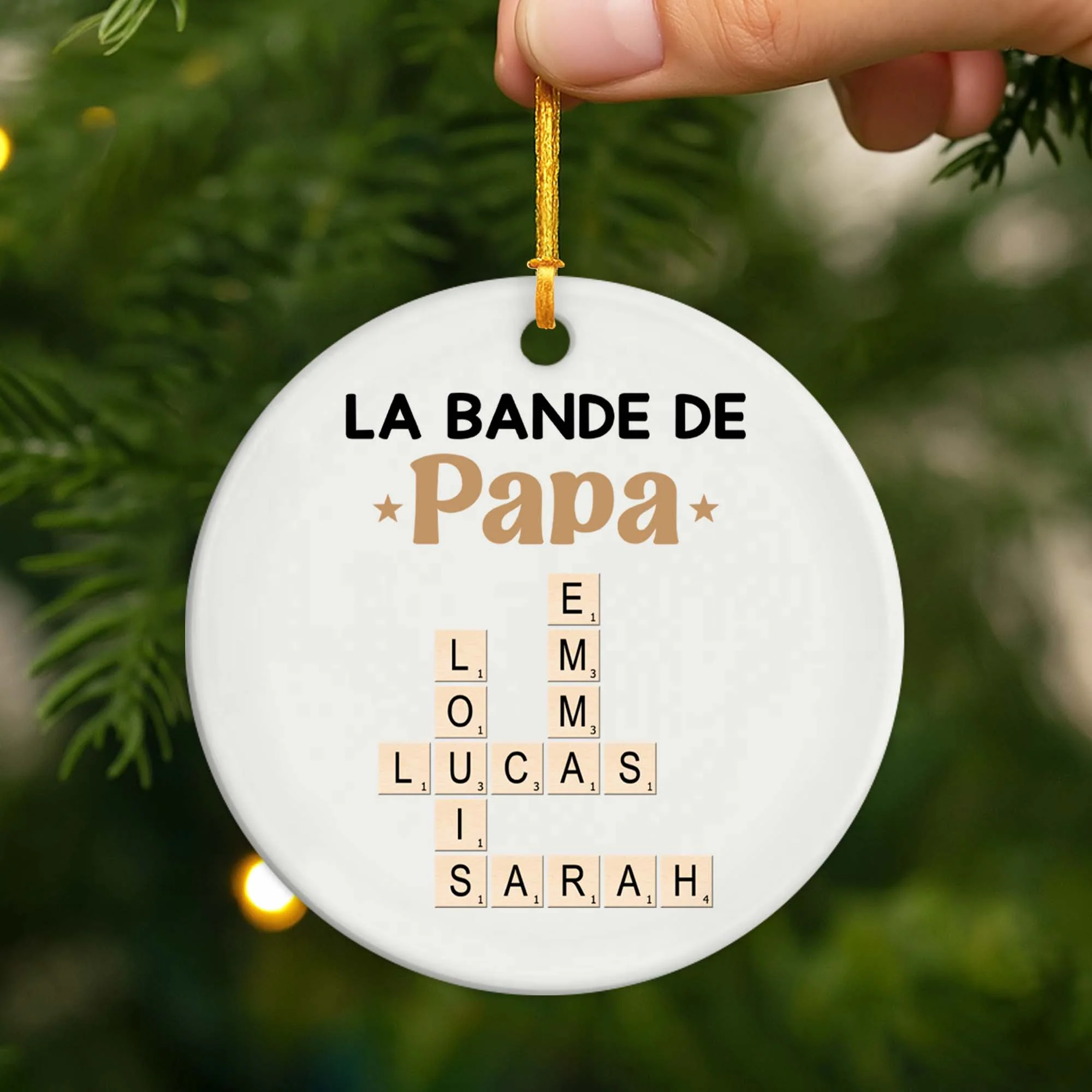 Ornement Céramique Personnalisé - La Bande À Papy - Cadeau Mots Croisés - Image 2