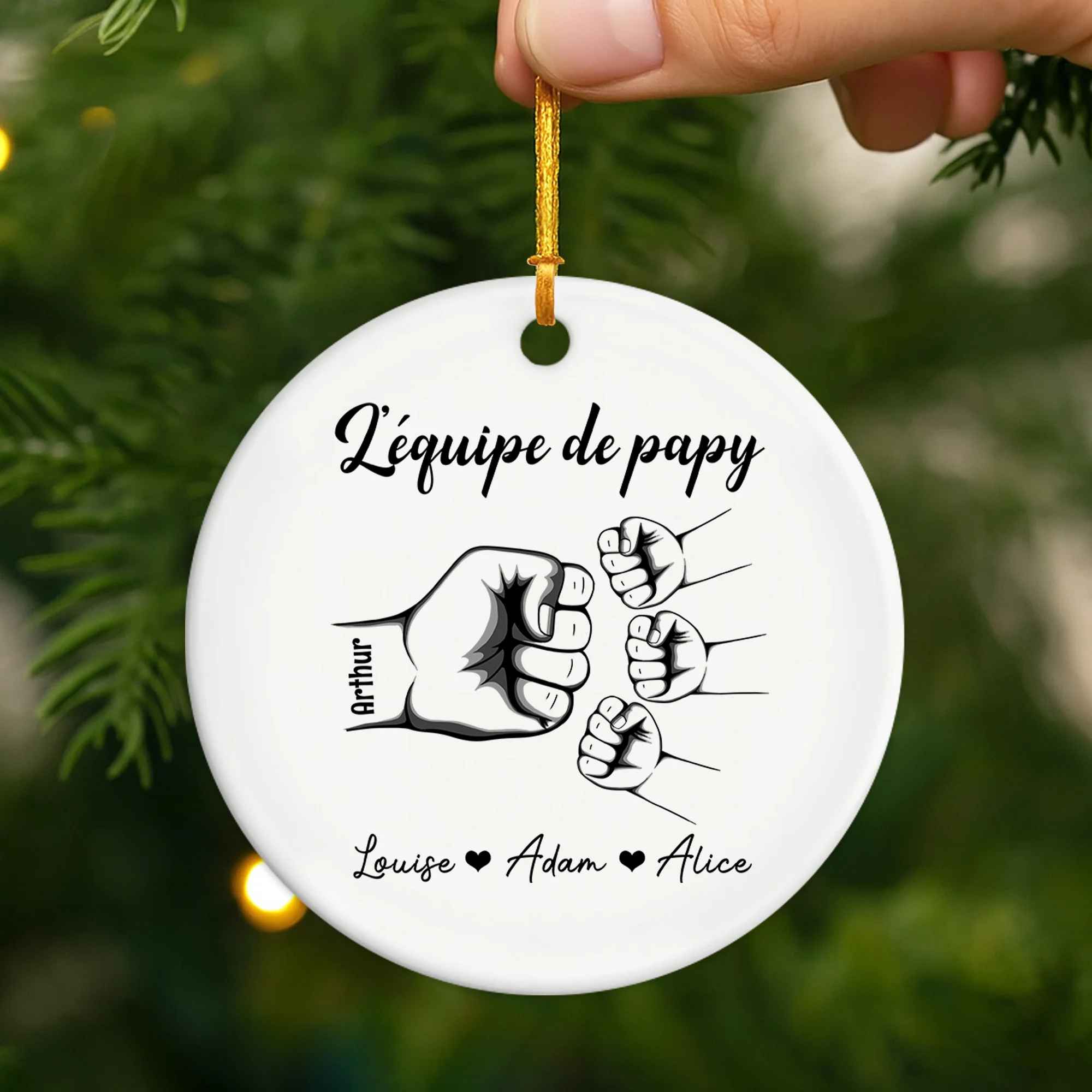 Ornement Céramique Personnalisé - L'Équipe De Papa - Image 2