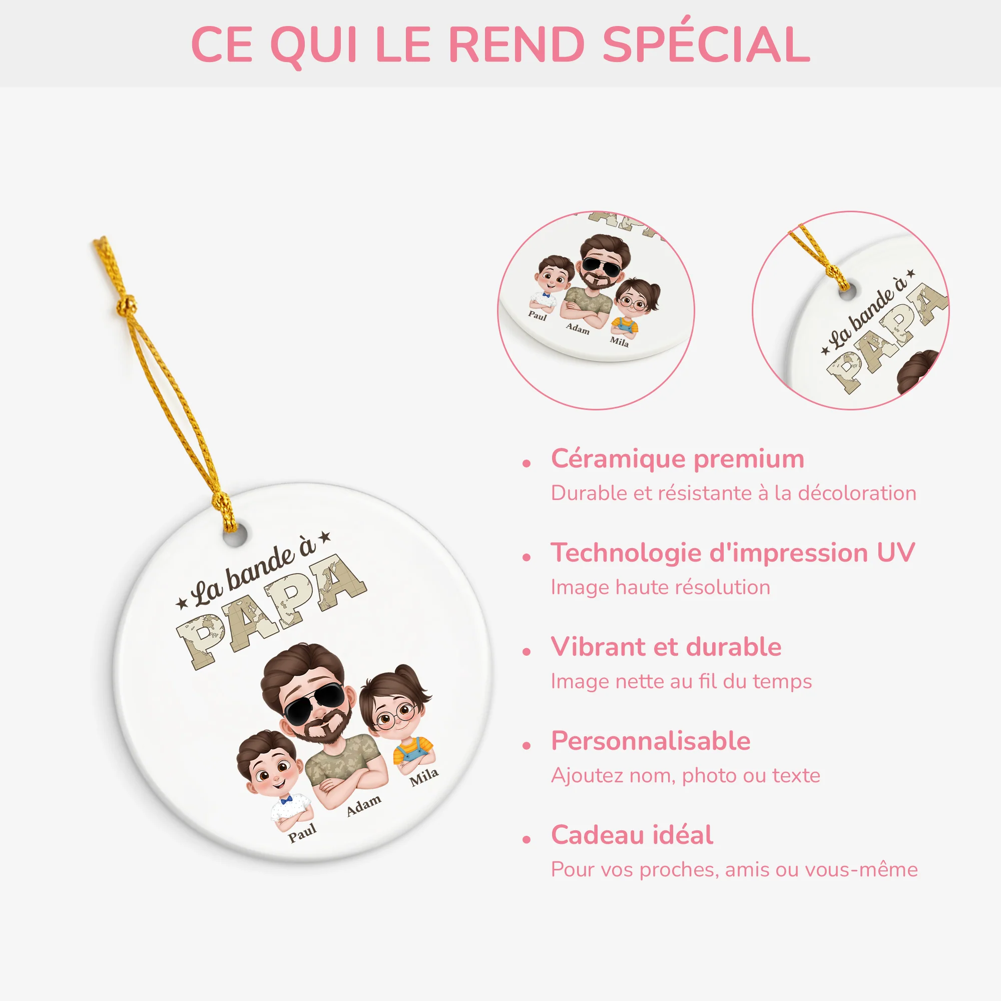 Ornement Céramique Personnalisé Papa - La Bande À Papa Soldat - Image 4