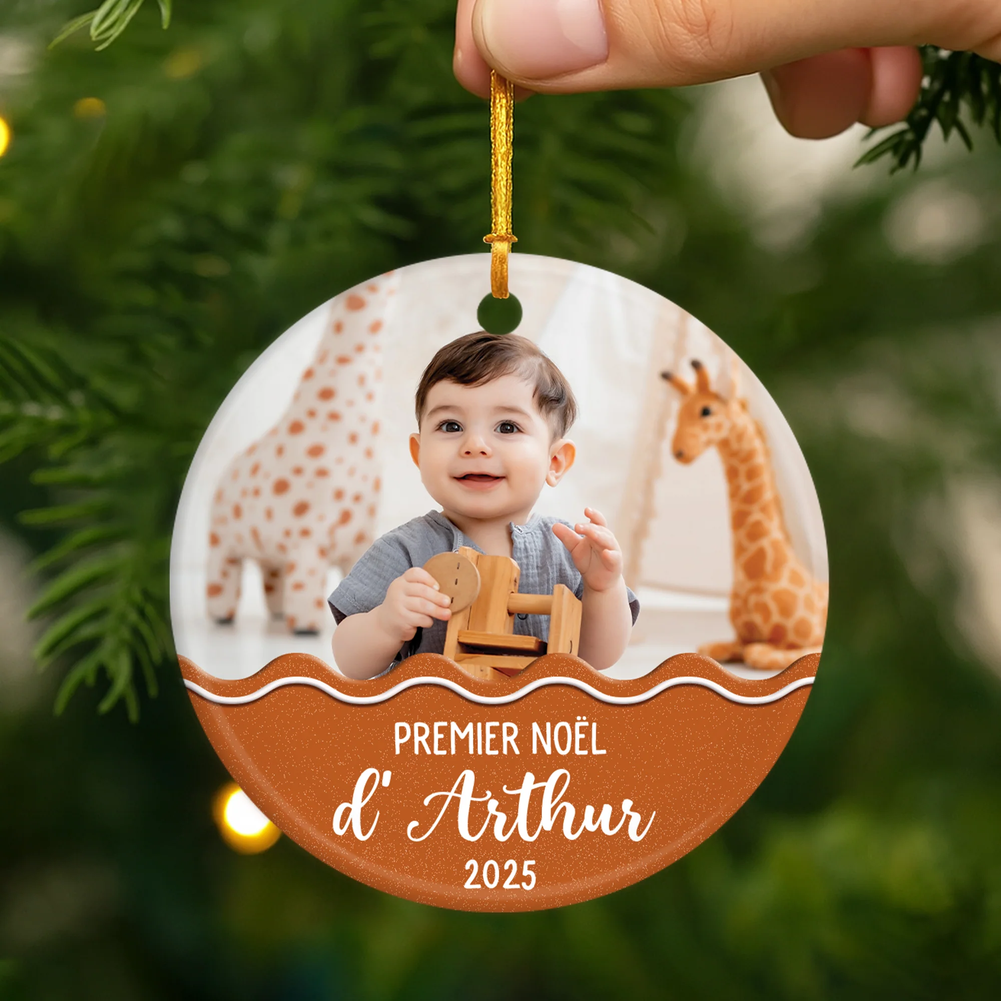 Ornement Céramique Personnalisé Photo - Premier Noël de Bébé - Image 2