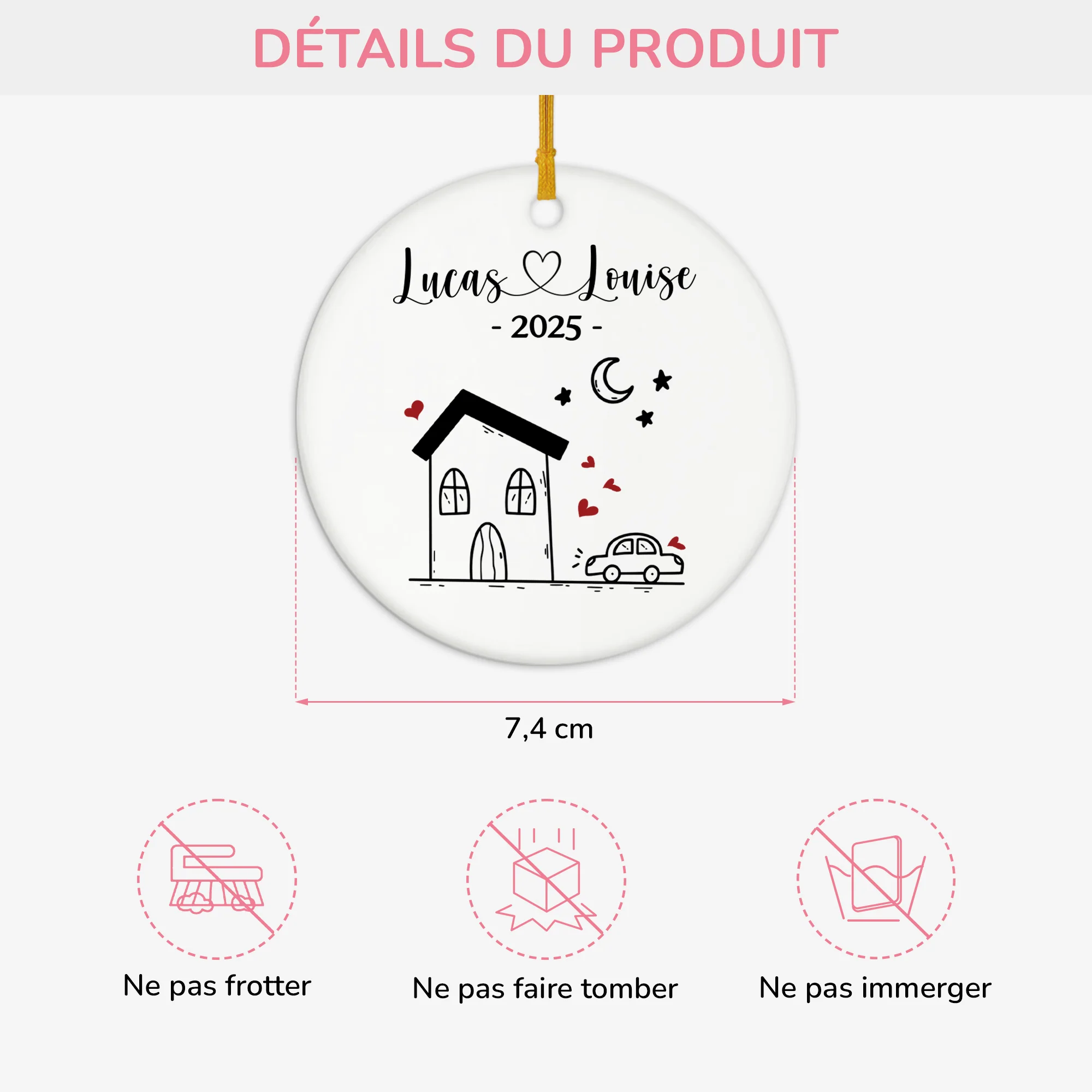 Ornement Céramique Personnalisé Pour Famille - Notre Maison - Image 3