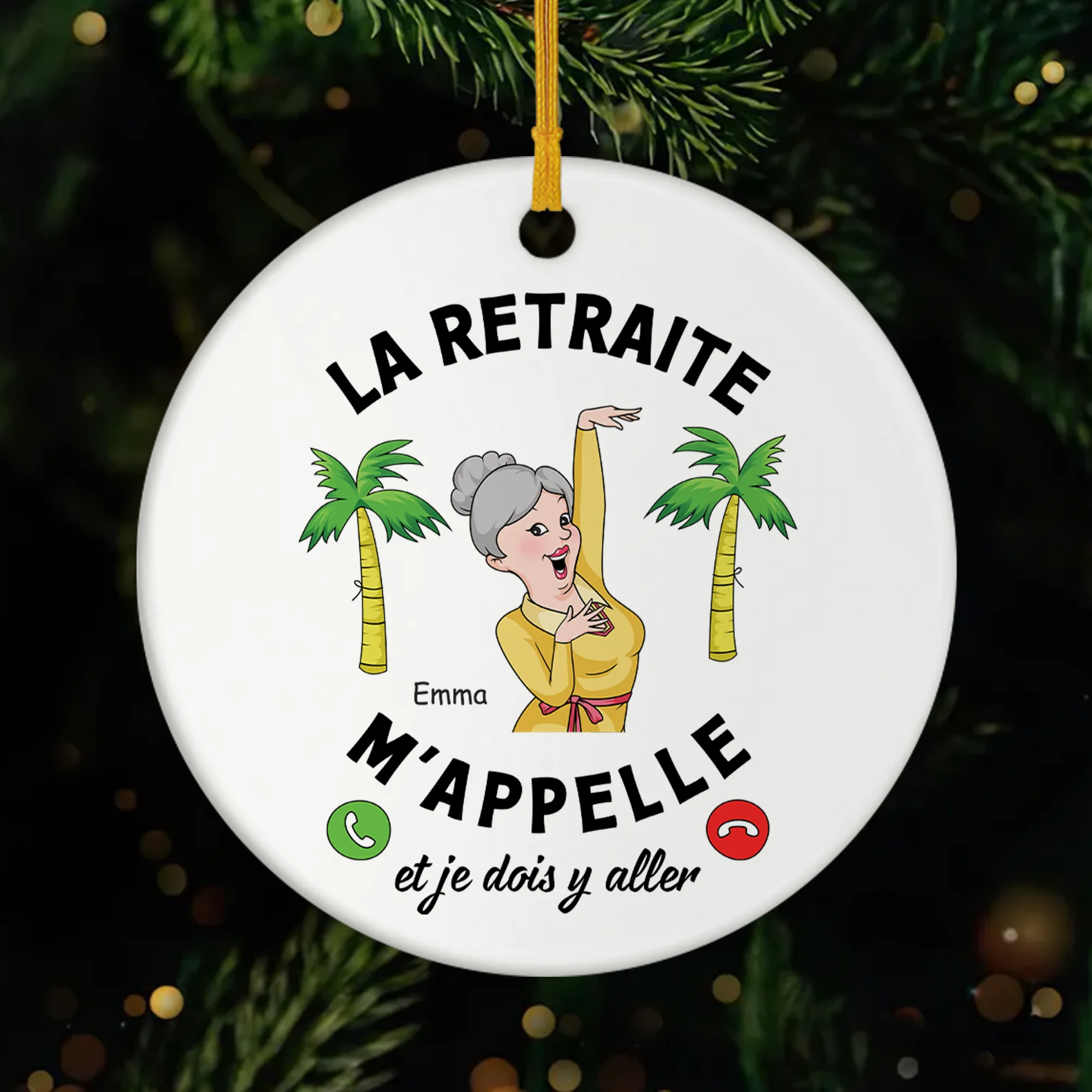 Ornement Céramique Personnalisé Pour Femme Et Homme - La Retraite M'Appelle