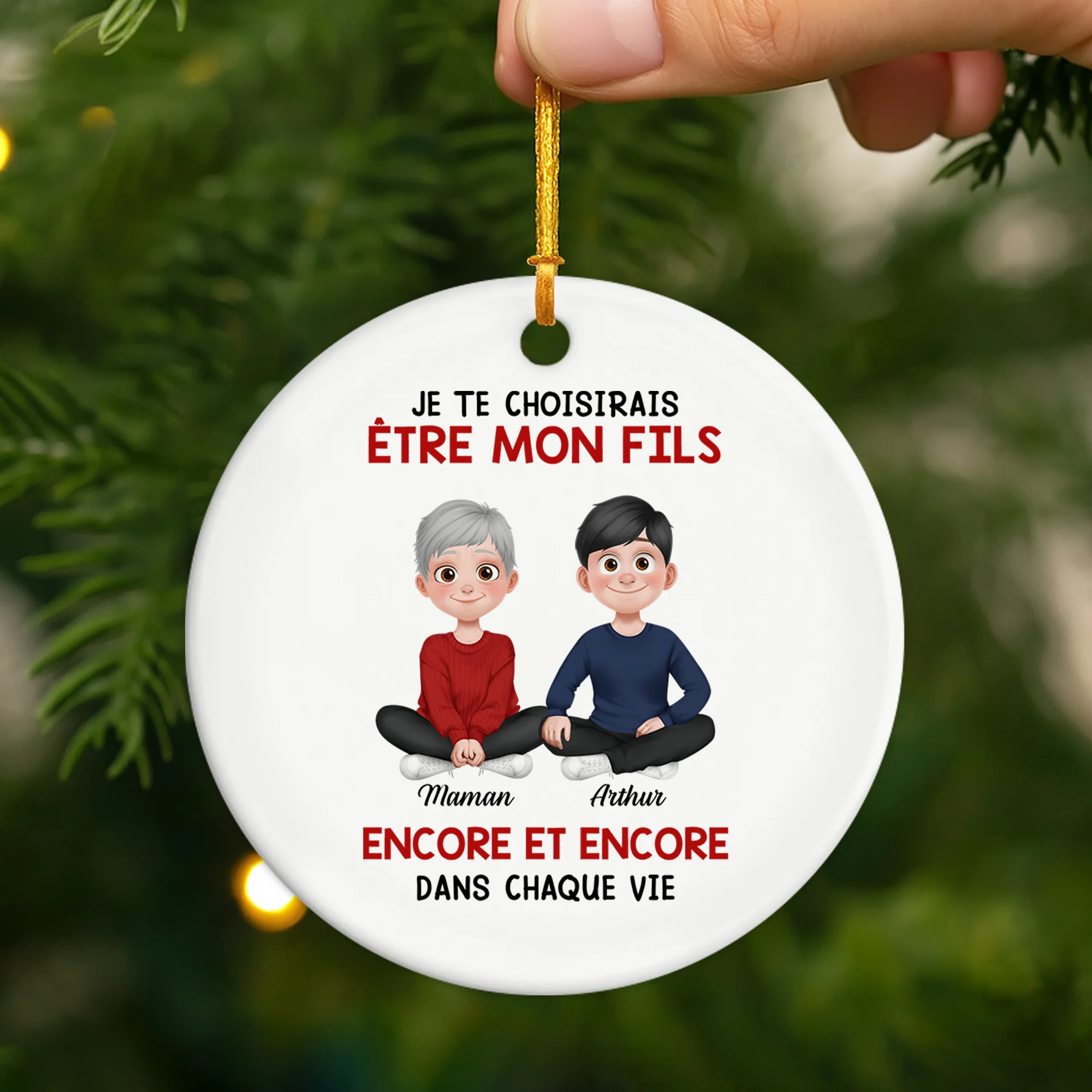 Ornement Céramique Personnalisé Pour Fille Et Fils - Je Te Choisirais Pour Être Ma Fille - Image 2