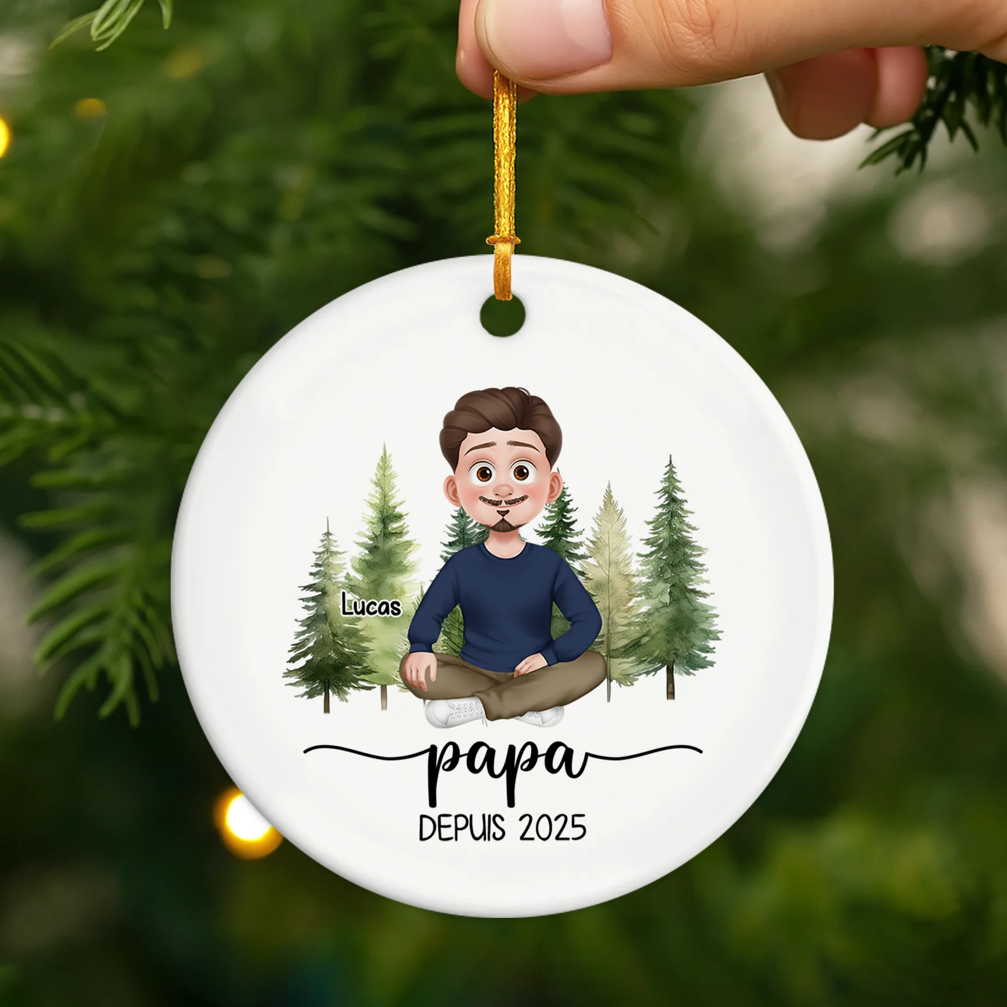 Ornement Céramique Personnalisé Pour Papa Et Maman - Maman Avec Fleur - Image 2